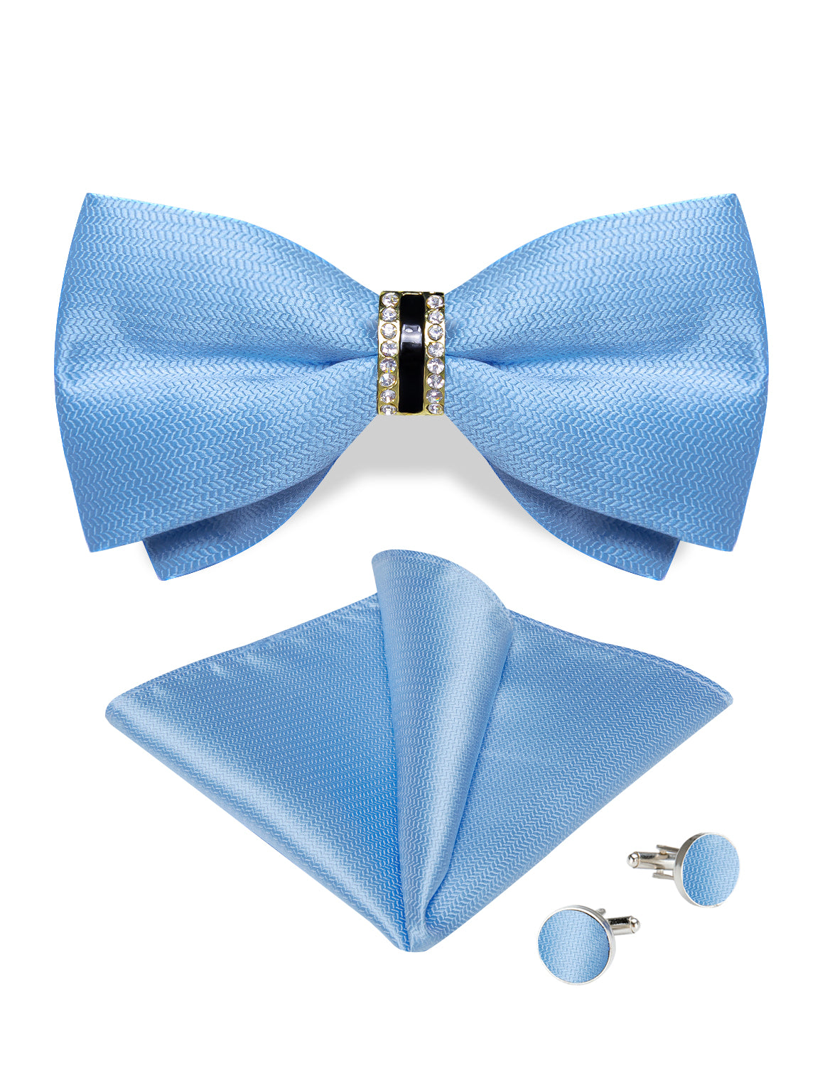 GentCrest Blue Textured Bowtie Set - Image 3