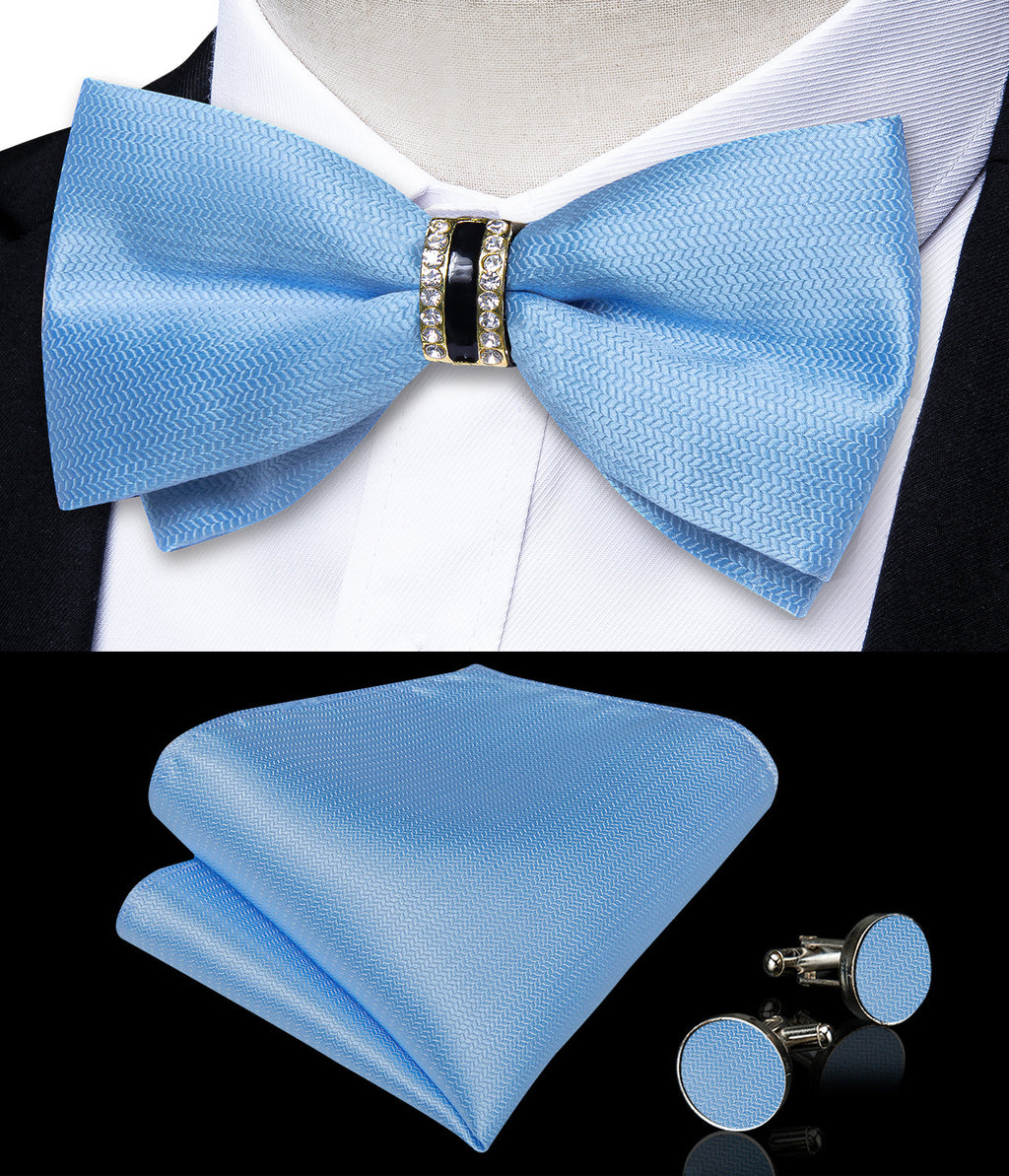 GentCrest Blue Textured Bowtie Set - Image 2