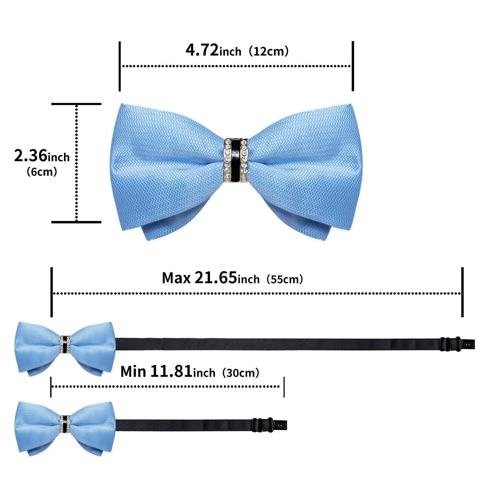 GentCrest Blue Textured Bowtie Set - Image 7