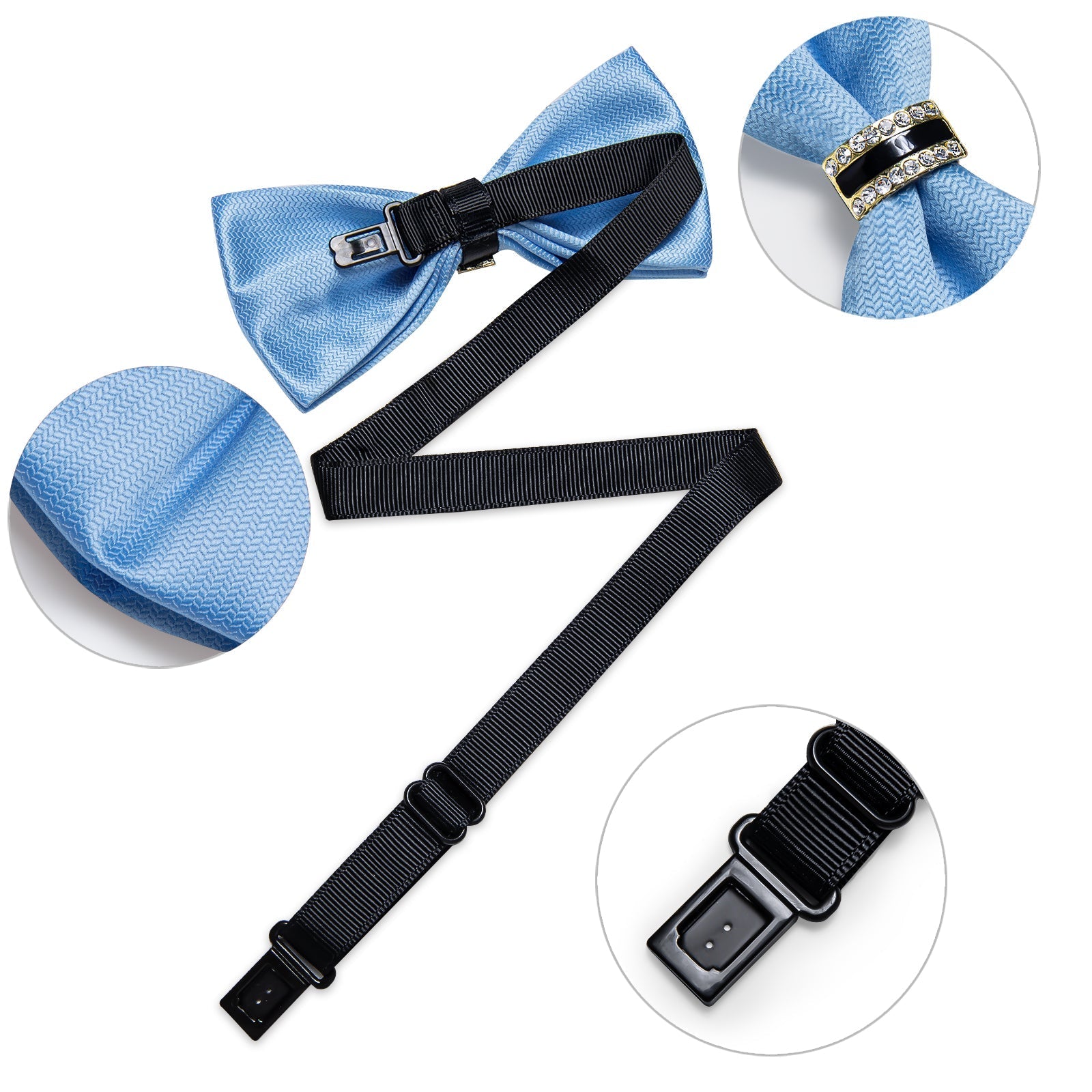 GentCrest Blue Textured Bowtie Set - Image 4