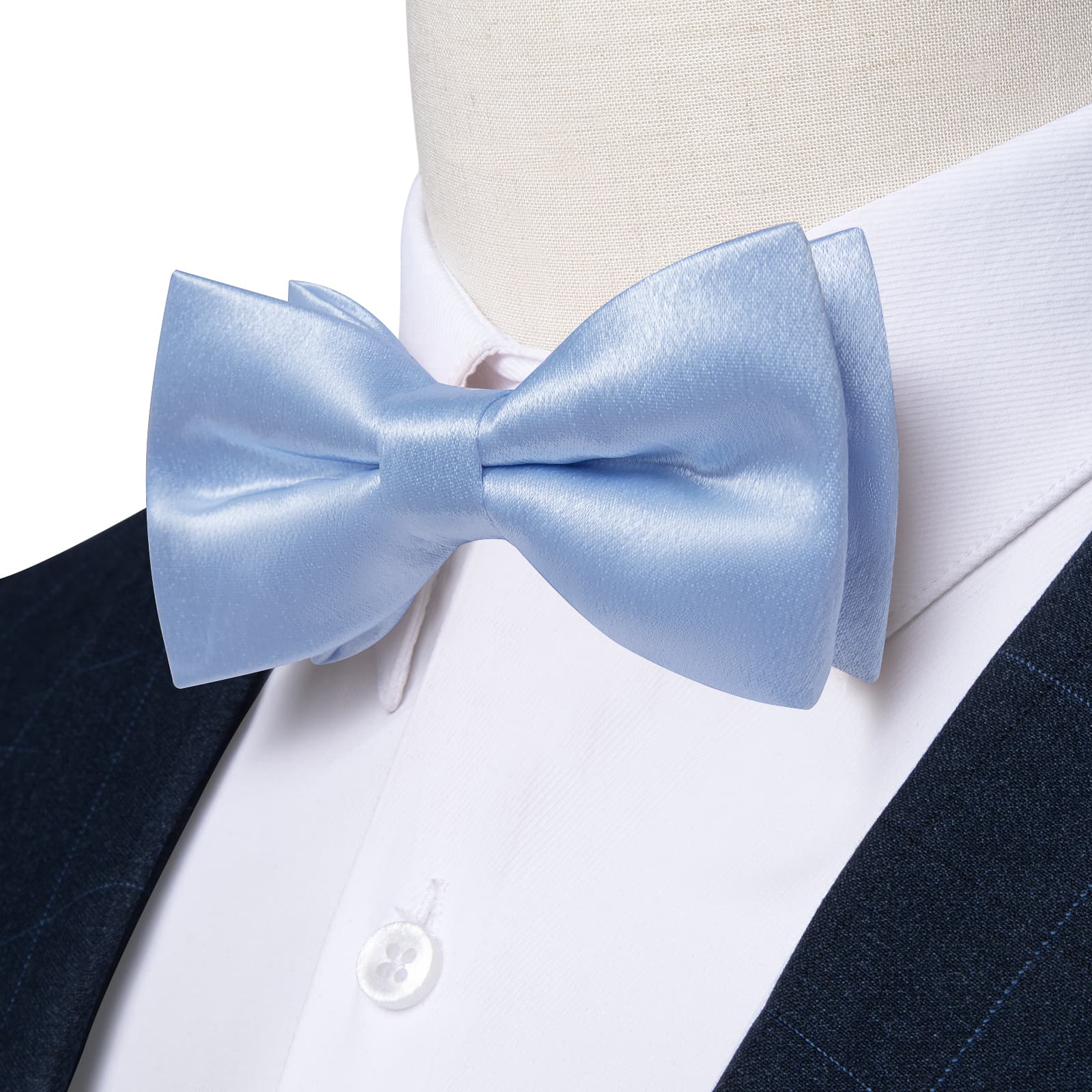 GentCrest Blue Solid Bowtie Set - Image 2