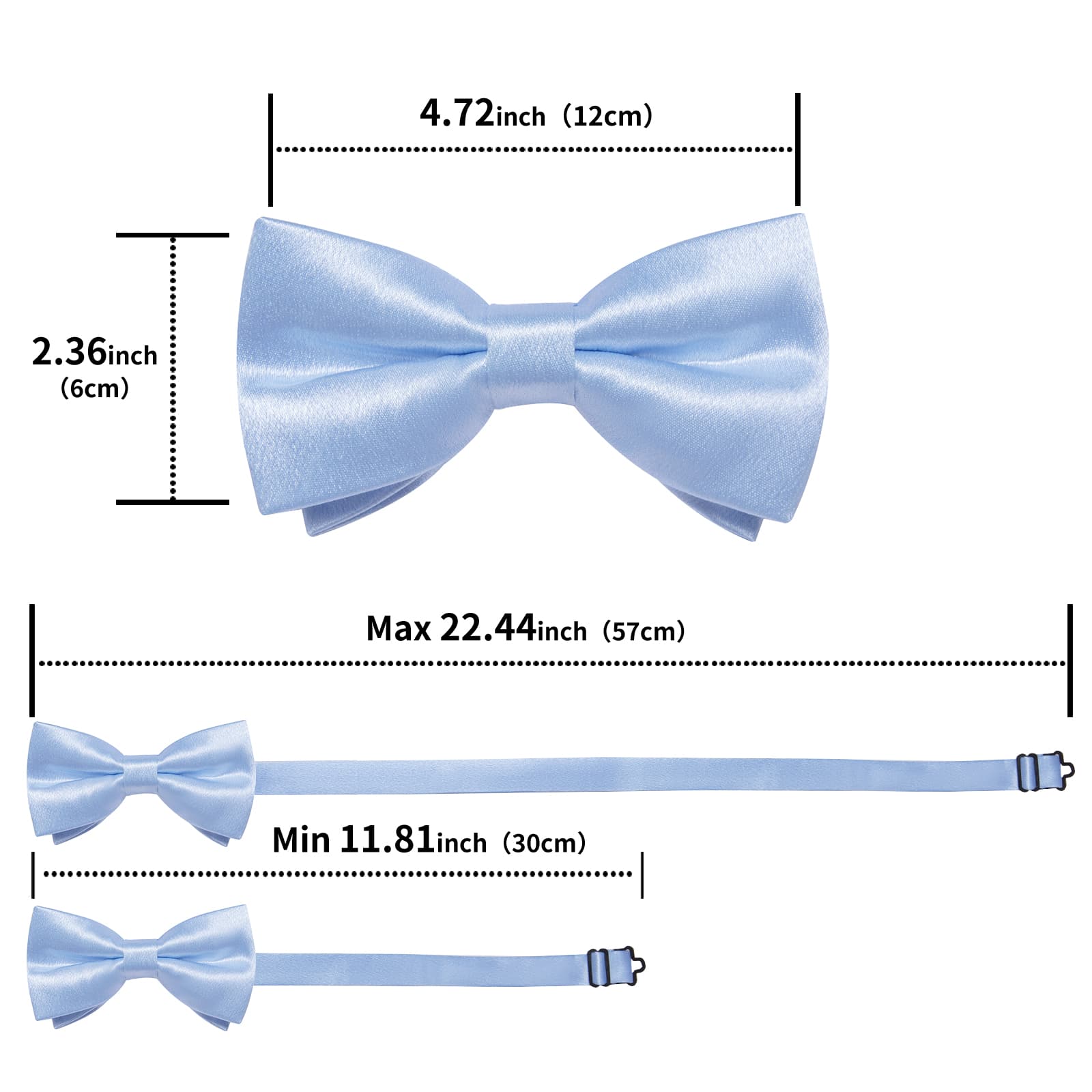 GentCrest Blue Solid Bowtie Set - Image 5