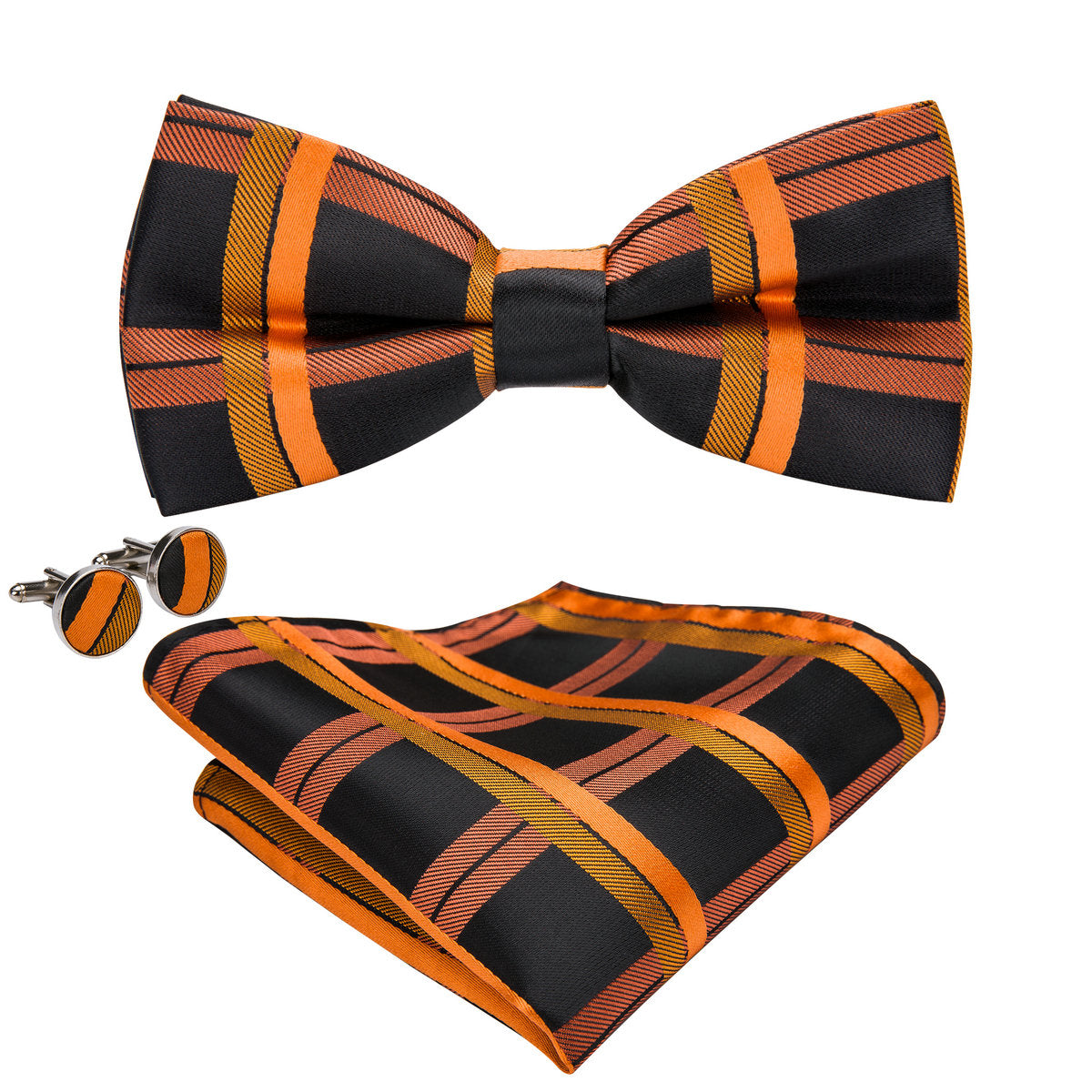 GentCrest Black Plaid Bowtie Set - Image 3