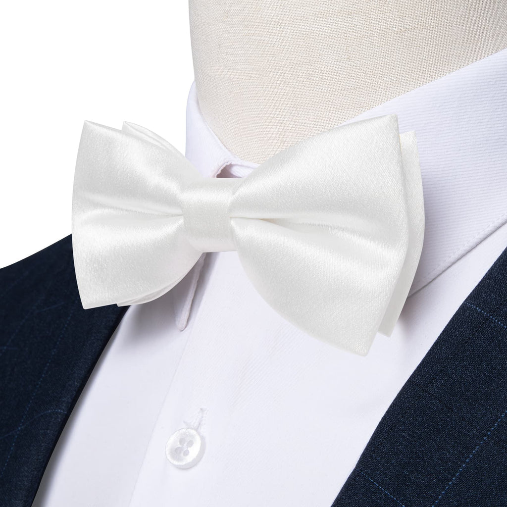 GentCrest White Solid Bowtie Set - Image 2