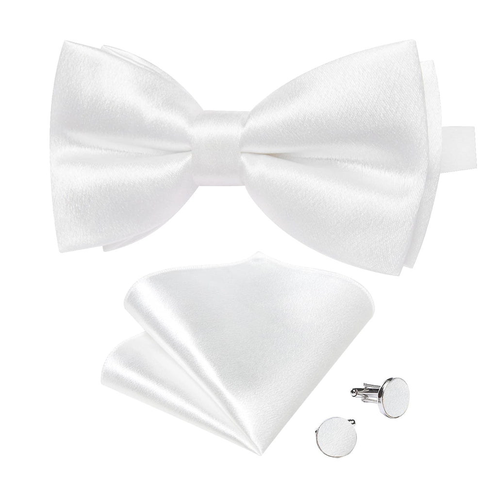 GentCrest White Solid Bowtie Set - Image 4