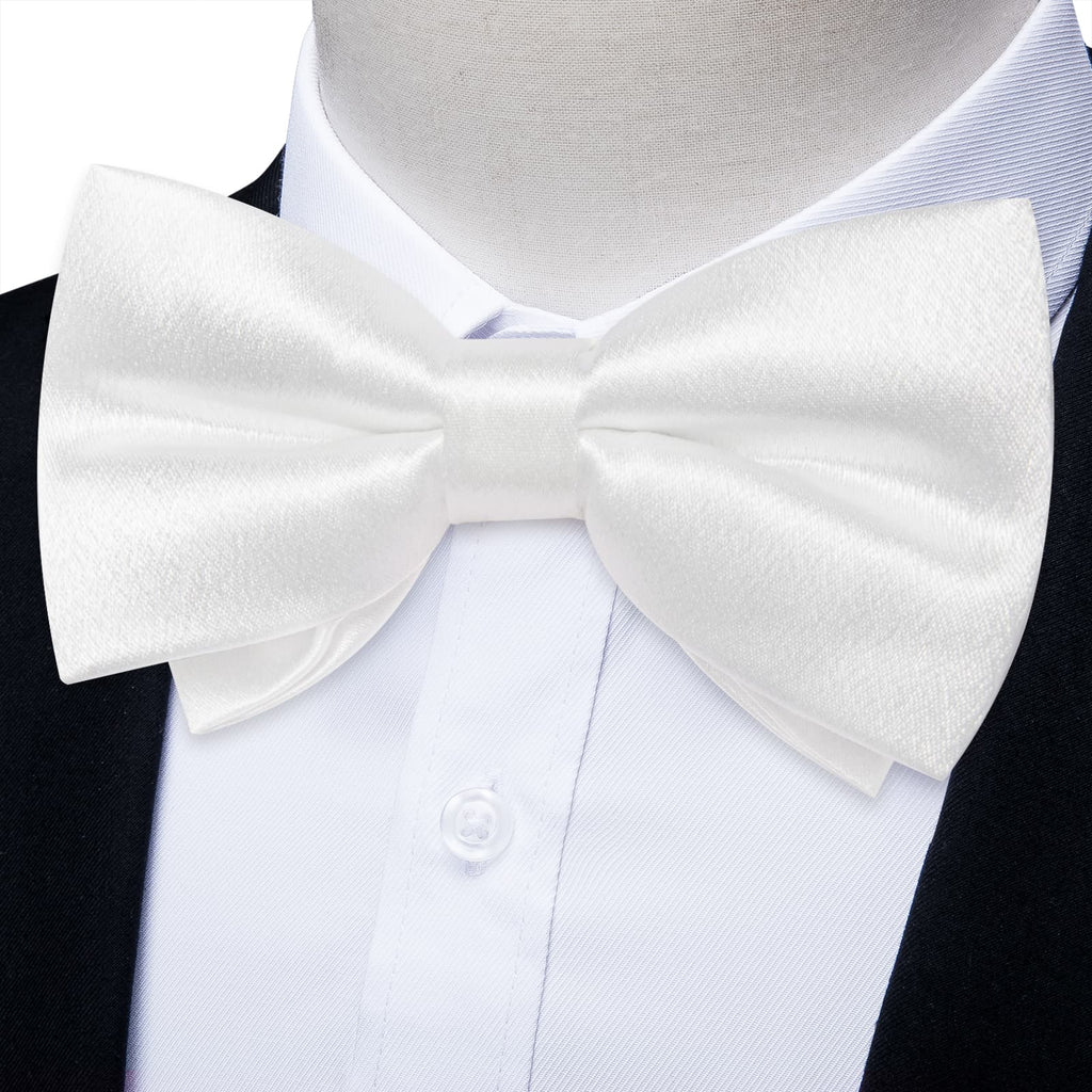 GentCrest White Solid Bowtie Set - Image 1
