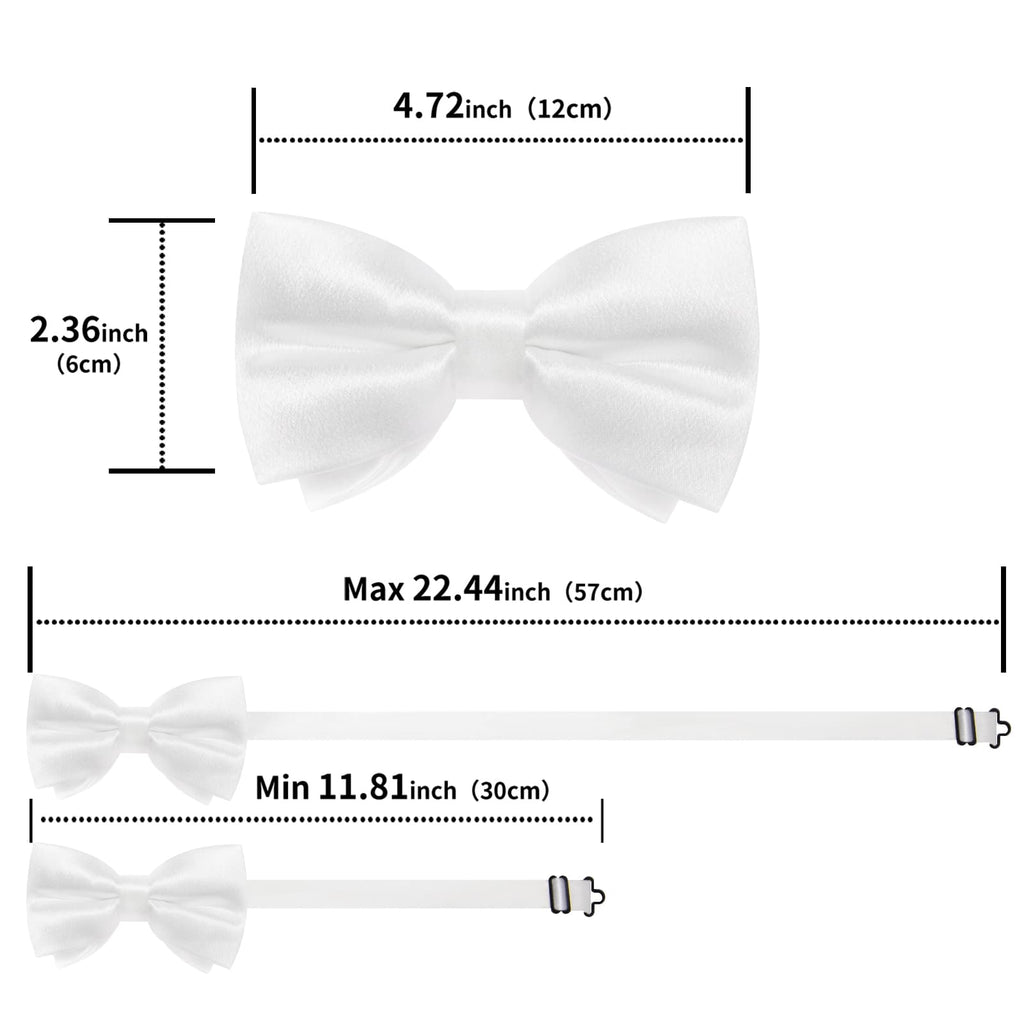GentCrest White Solid Bowtie Set - Image 5