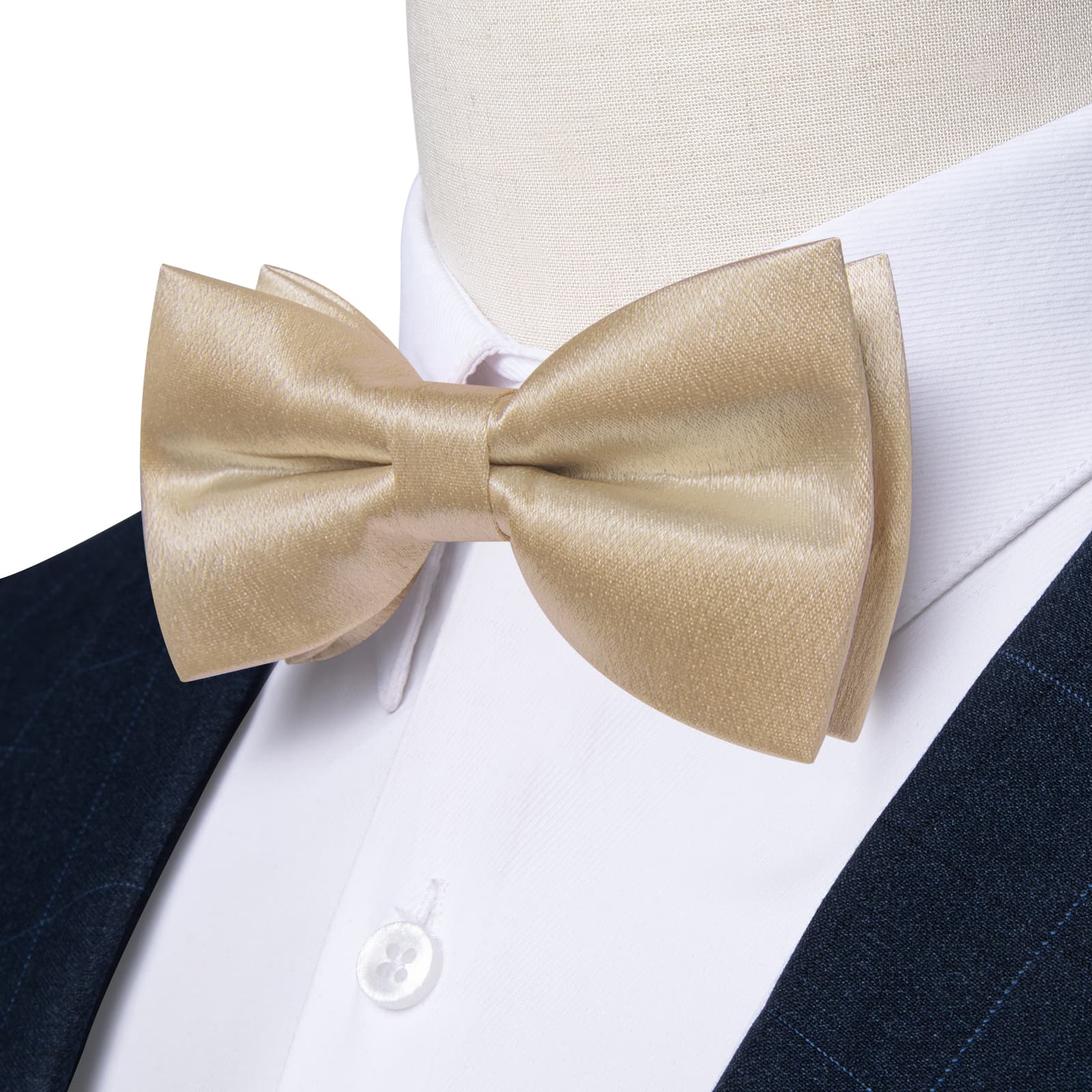 GentCrest Champagne Solid Bowtie Set - Image 2