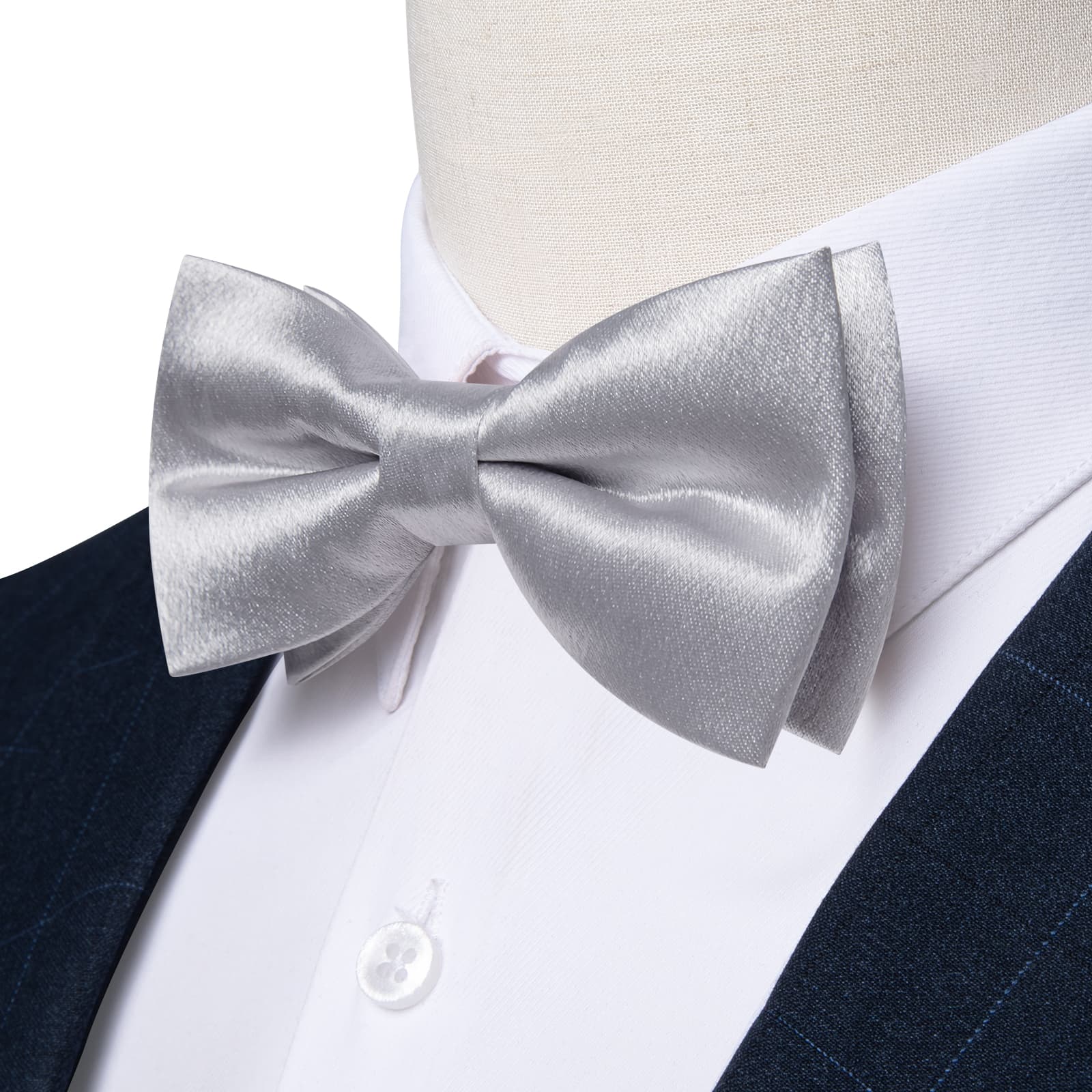 GentCrest Grey Solid Bowtie Set - Image 2