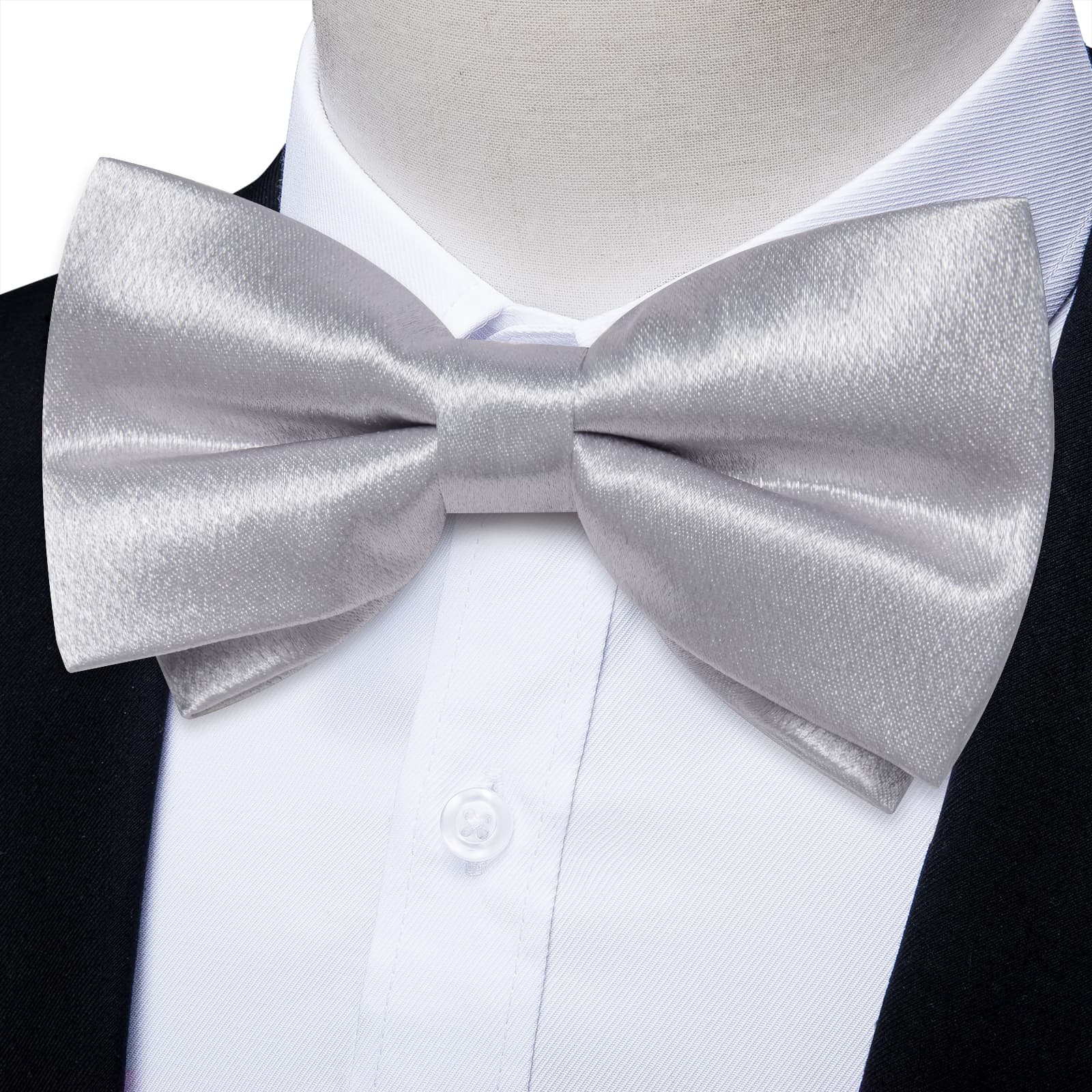 GentCrest Grey Solid Bowtie Set - Image 1