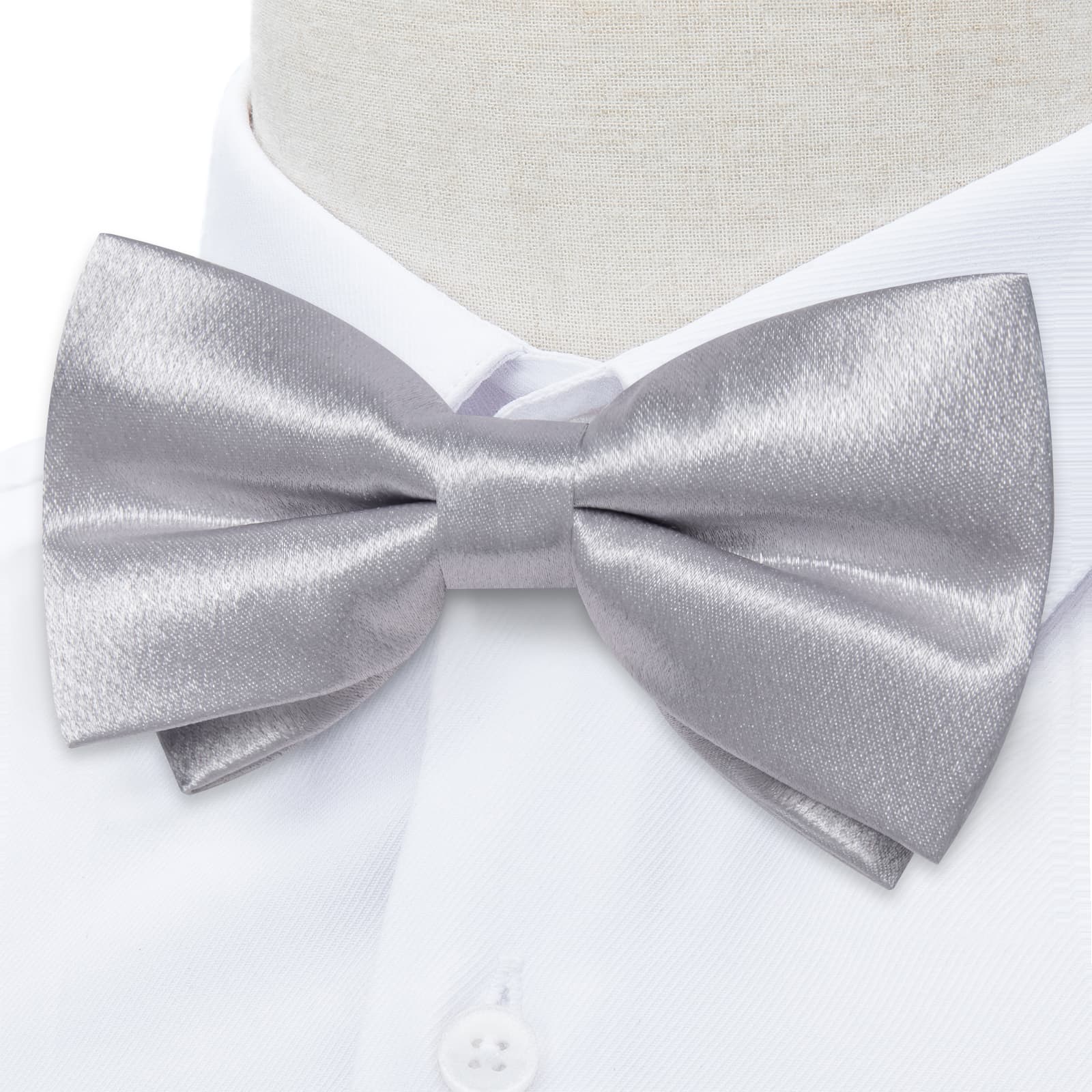 GentCrest Grey Solid Bowtie Set - Image 3