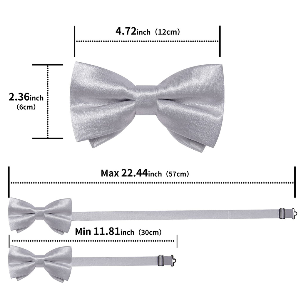 GentCrest Grey Solid Bowtie Set - Image 5