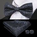 GentCrest Black Paisley Bowtie Set - Image 1