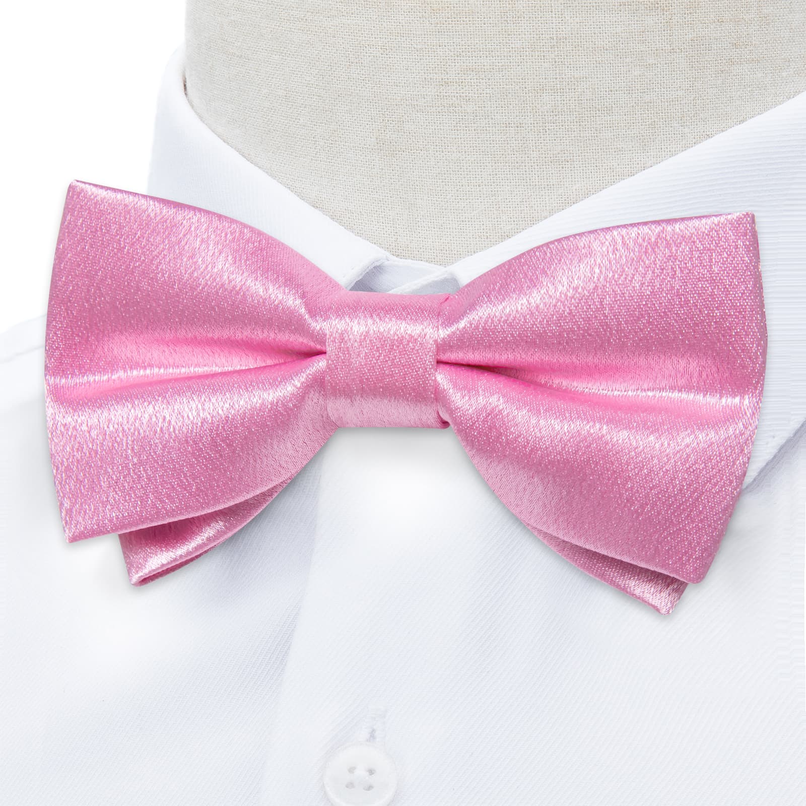 GentCrest Pink Solid Bowtie Set - Image 3