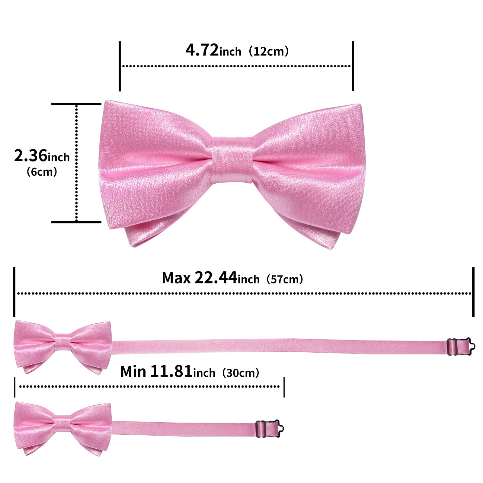 GentCrest Pink Solid Bowtie Set - Image 5