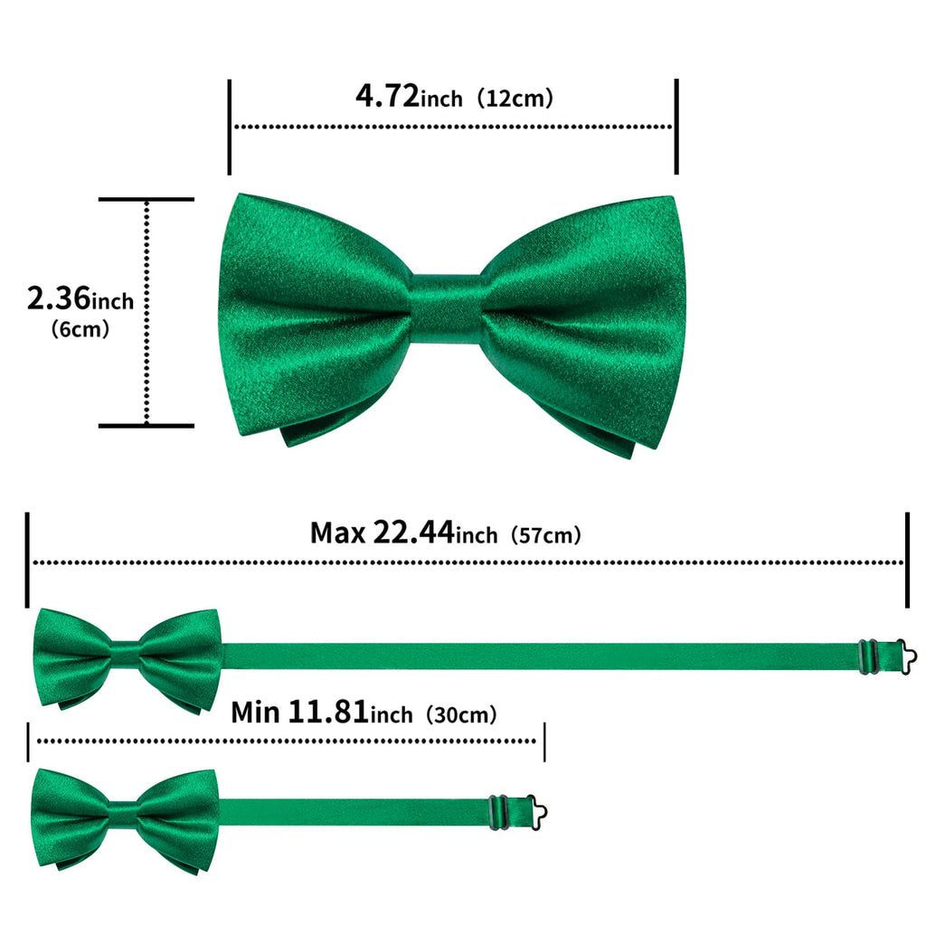 GentCrest Green Solid Bowtie Set - Image 5