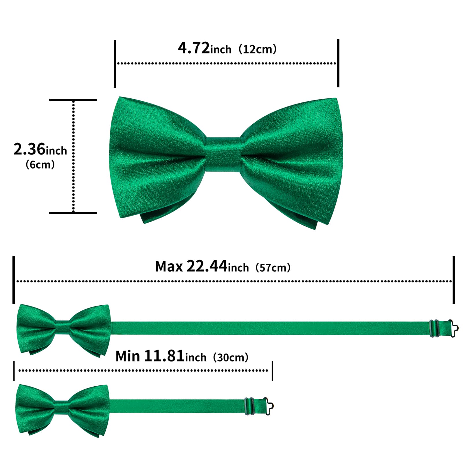 GentCrest Green Solid Bowtie Set - Image 5