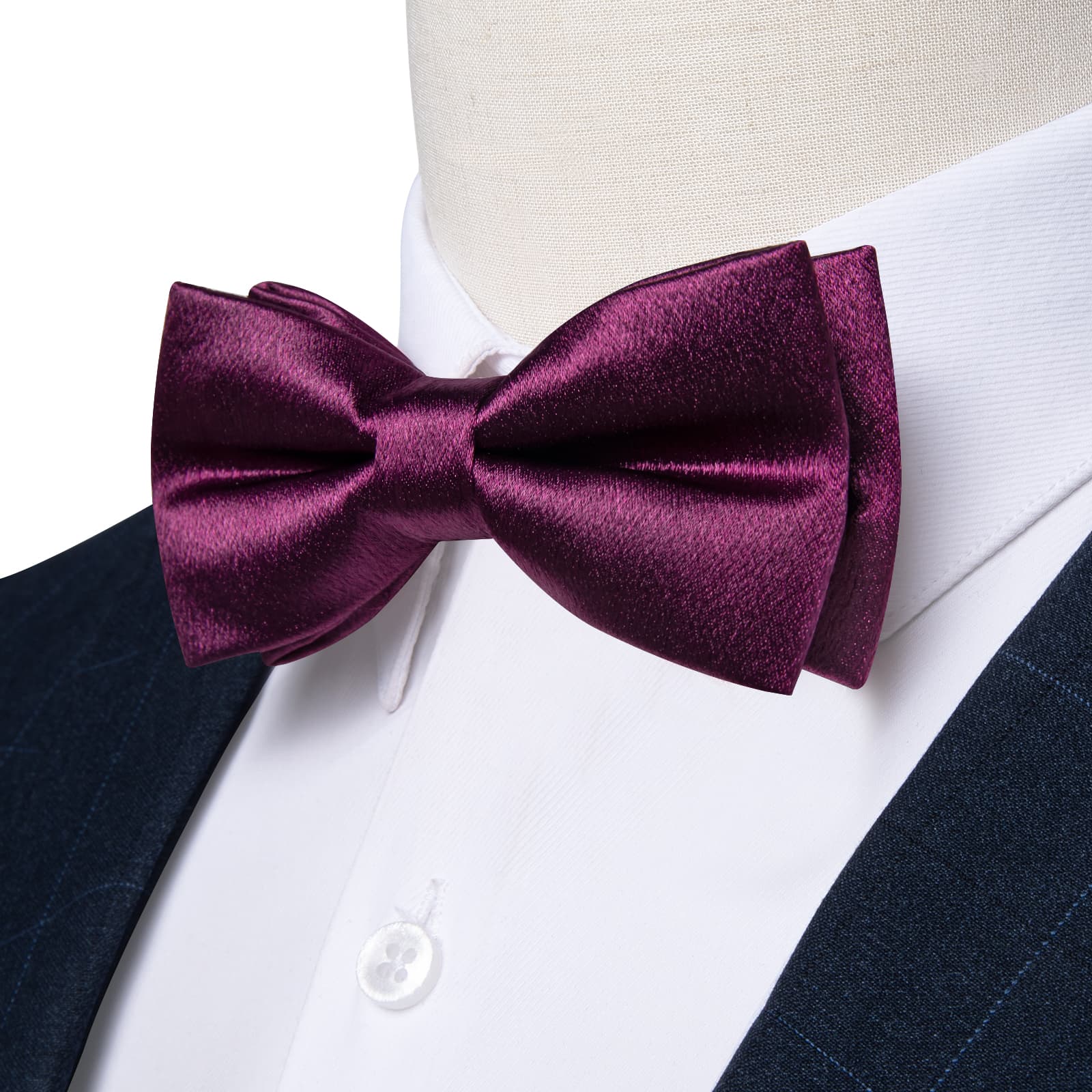 GentCrest Purple Solid Bowtie Set - Image 2