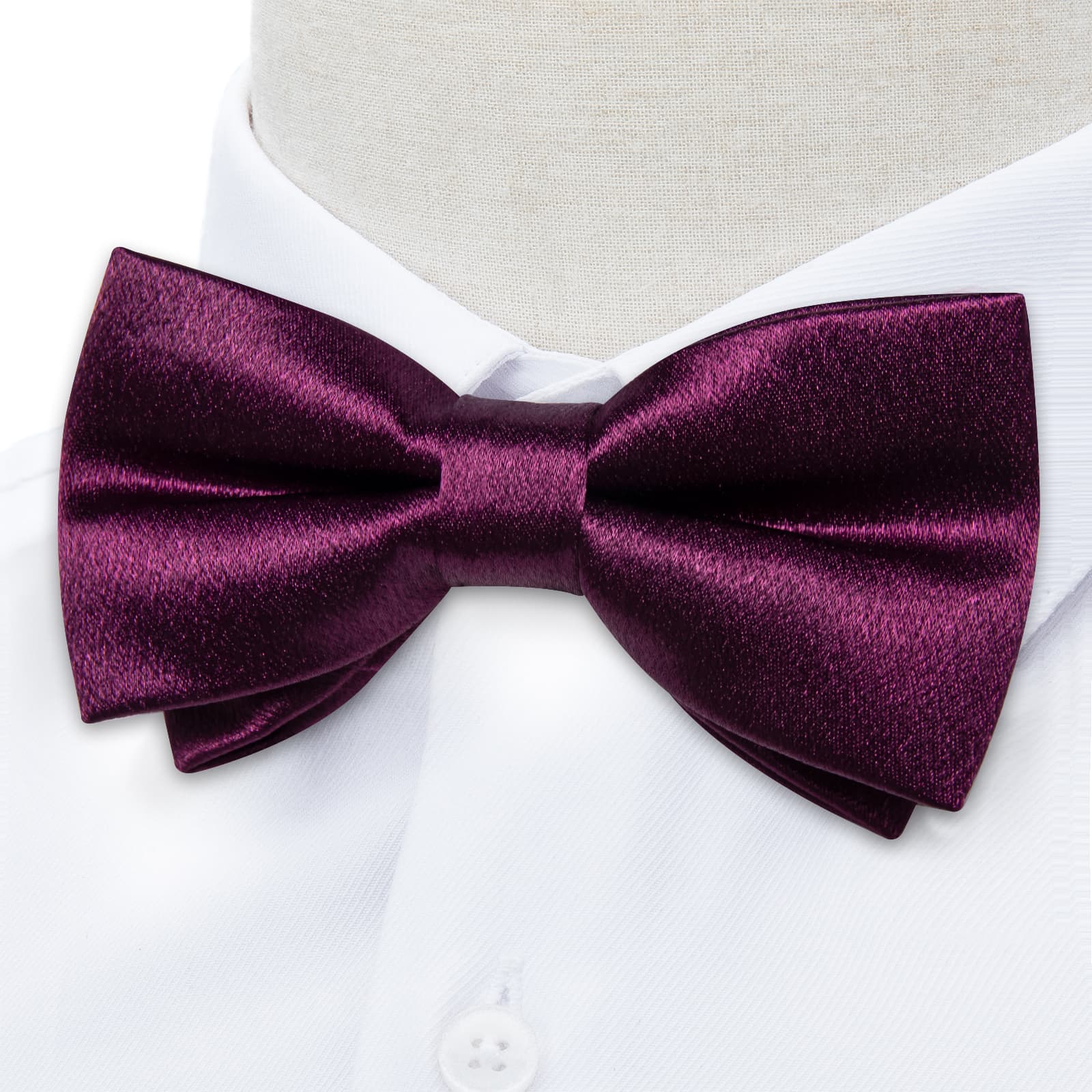 GentCrest Purple Solid Bowtie Set - Image 3