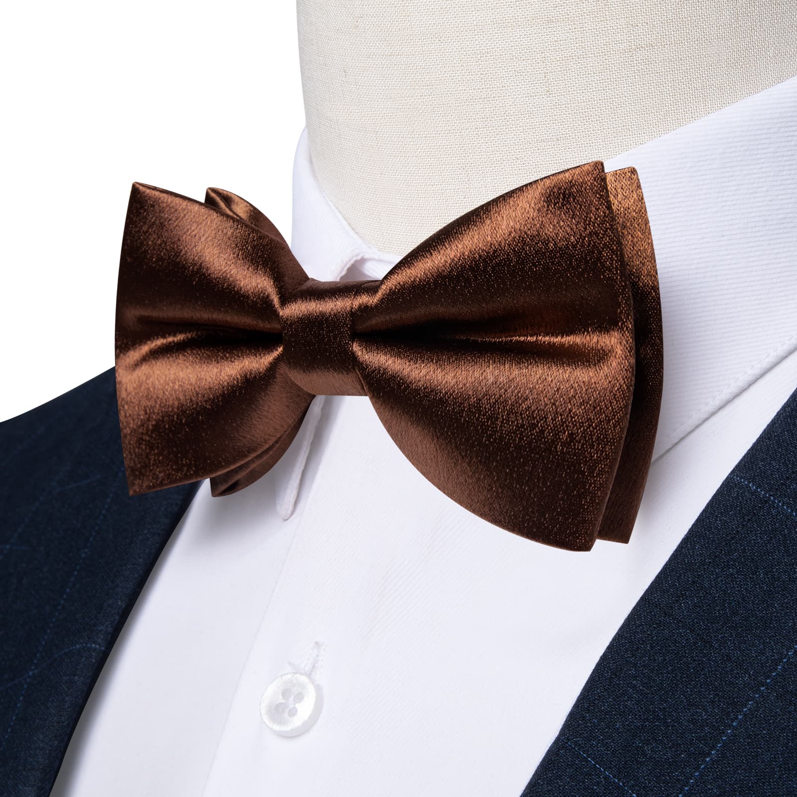 GentCrest Brown Solid Bowtie Set - Image 2