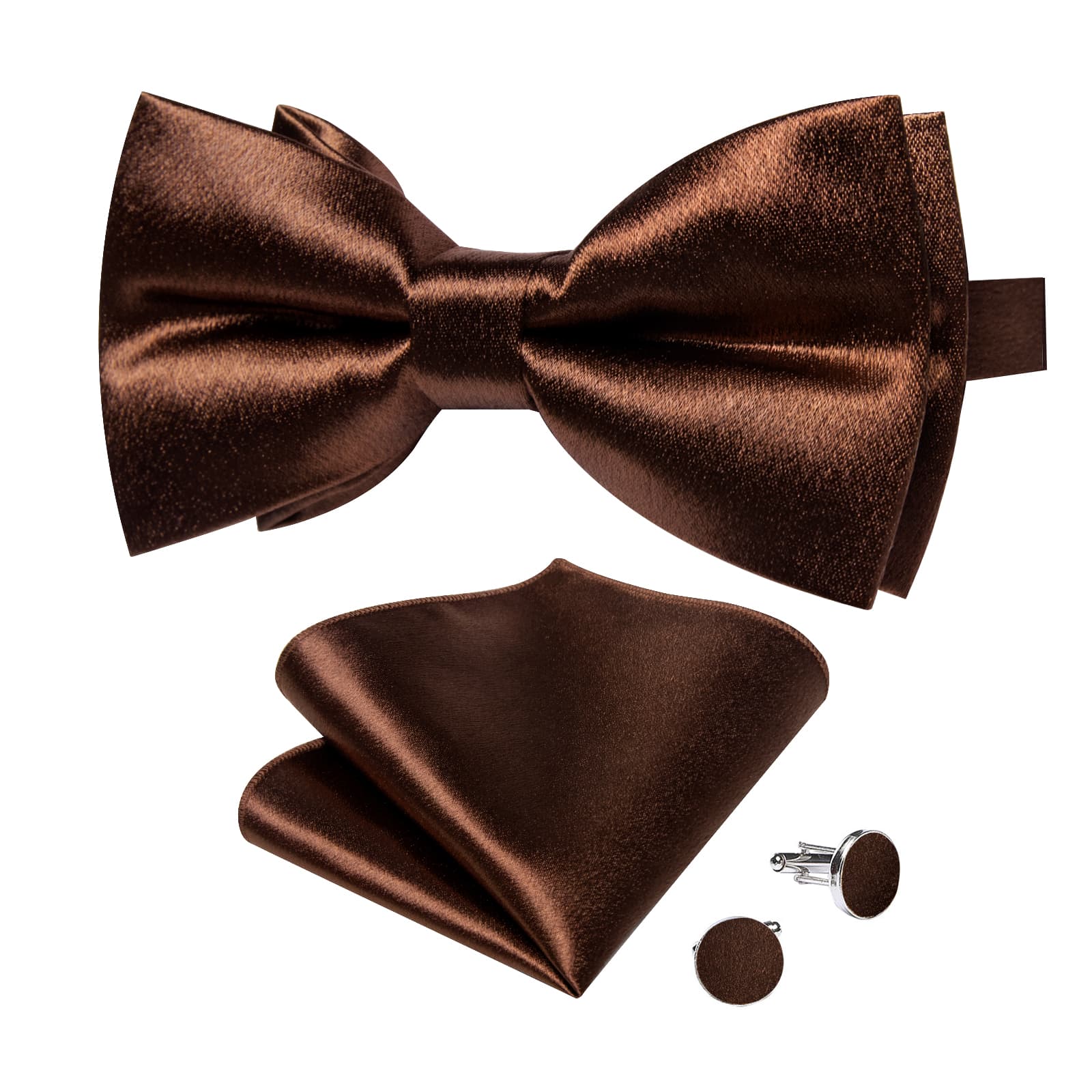 GentCrest Brown Solid Bowtie Set - Image 4
