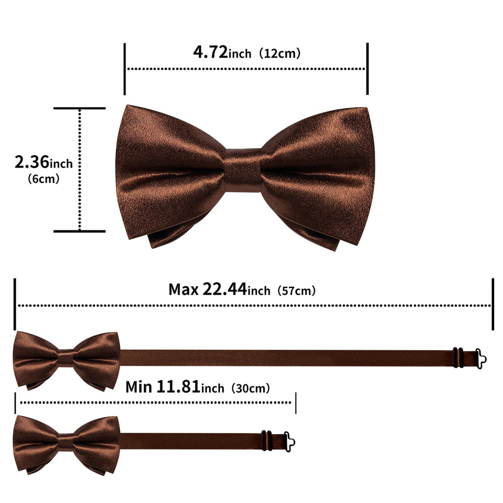 GentCrest Brown Solid Bowtie Set - Image 5