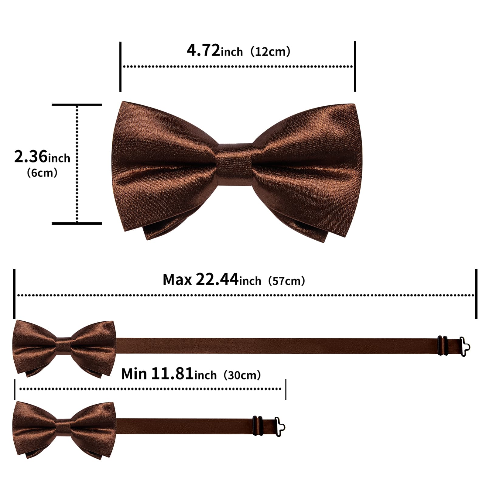 GentCrest Brown Solid Bowtie Set - Image 5