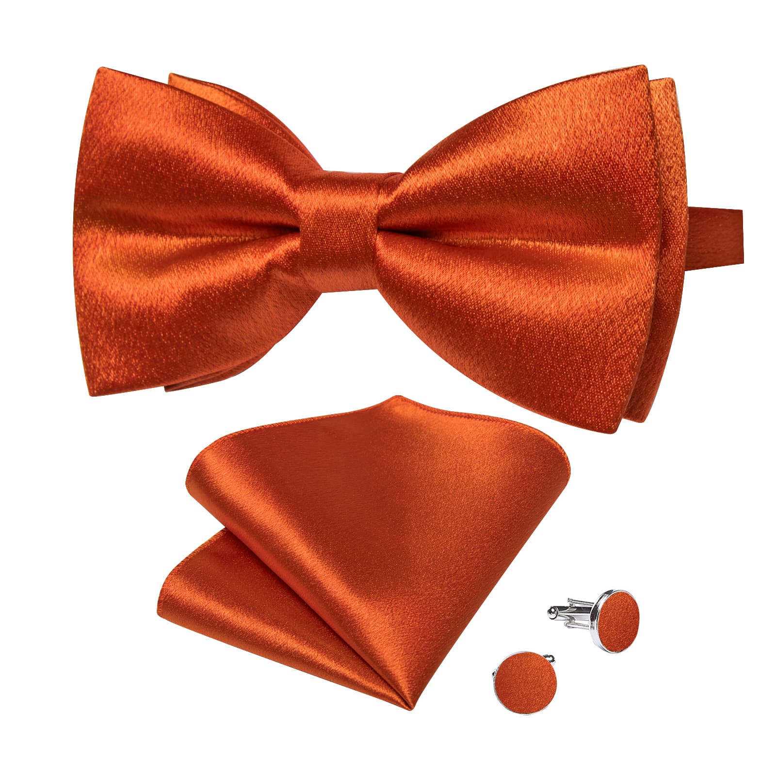 GentCrest Orange Solid Bowtie Set - Image 4