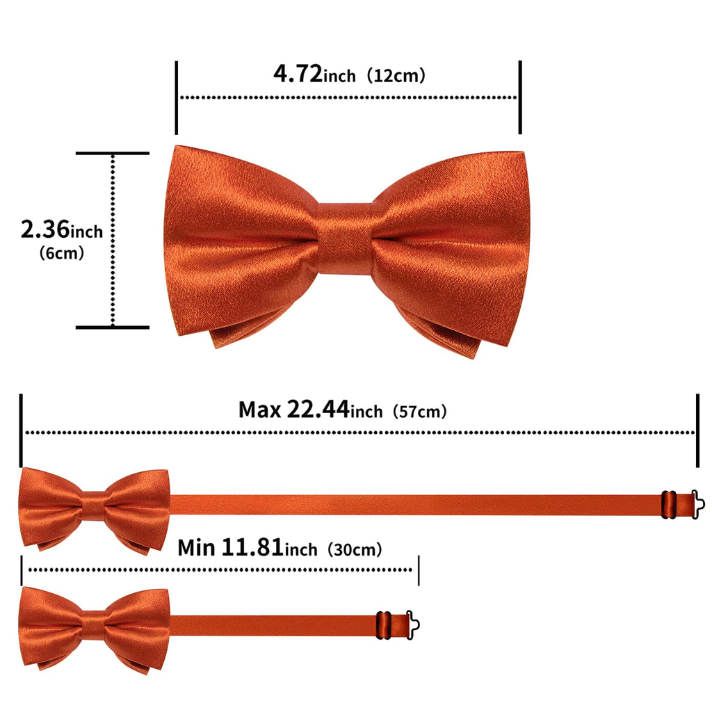 GentCrest Orange Solid Bowtie Set - Image 5