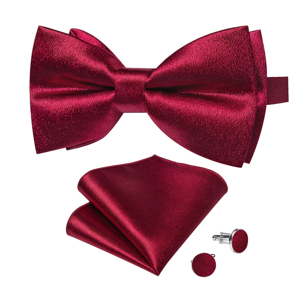 GentCrest Red Solid Bowtie Set - Image 4