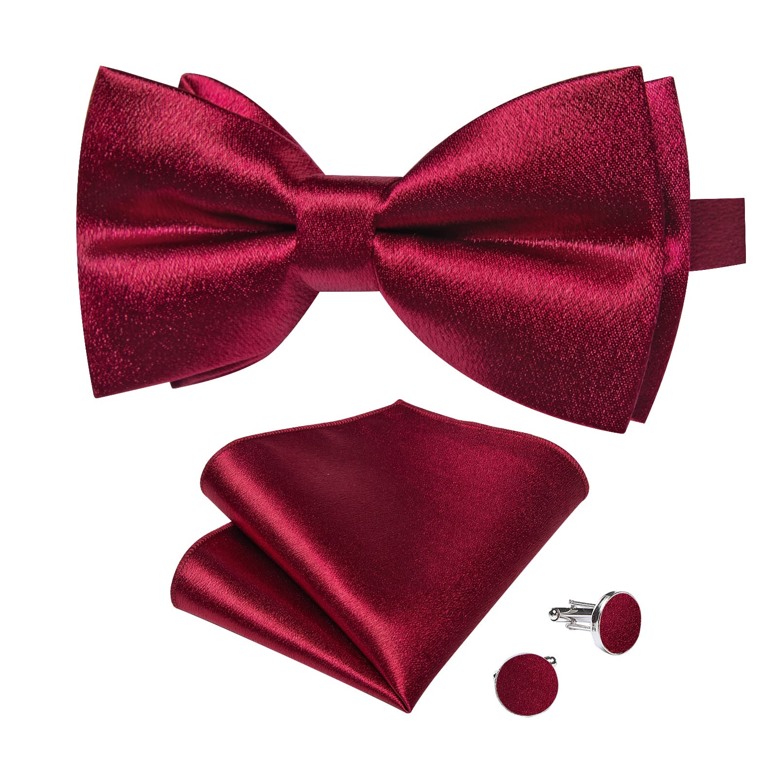 GentCrest Red Solid Bowtie Set - Image 4