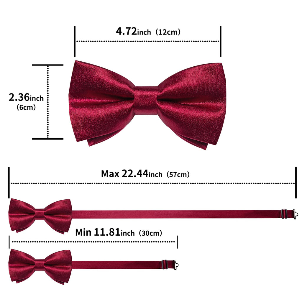 GentCrest Red Solid Bowtie Set - Image 5