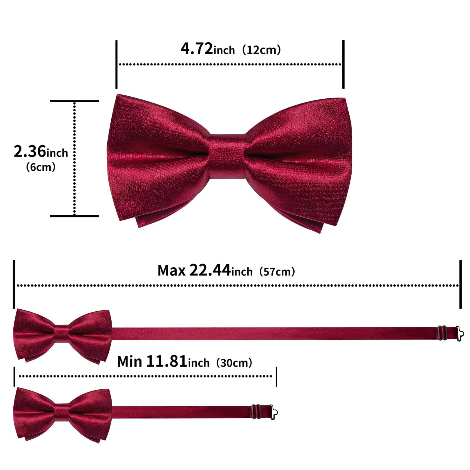 GentCrest Red Solid Bowtie Set - Image 5
