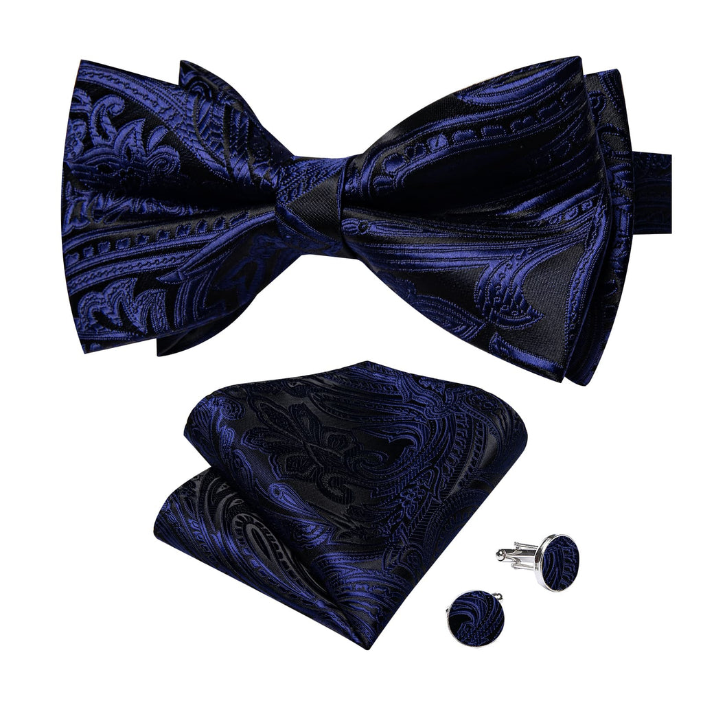GentCrest Blue Paisley Bowtie Set - Image 3
