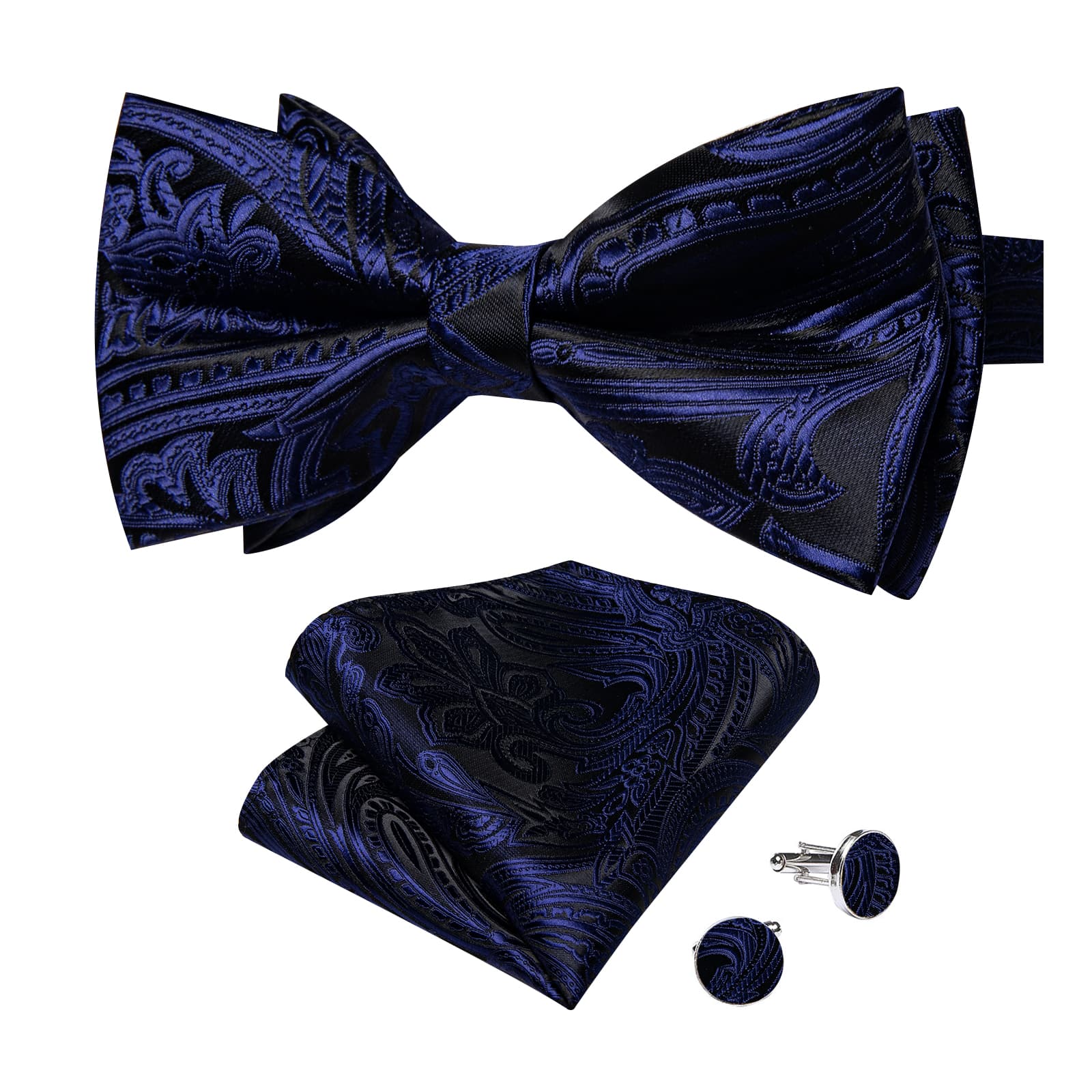 GentCrest Blue Paisley Bowtie Set - Image 3