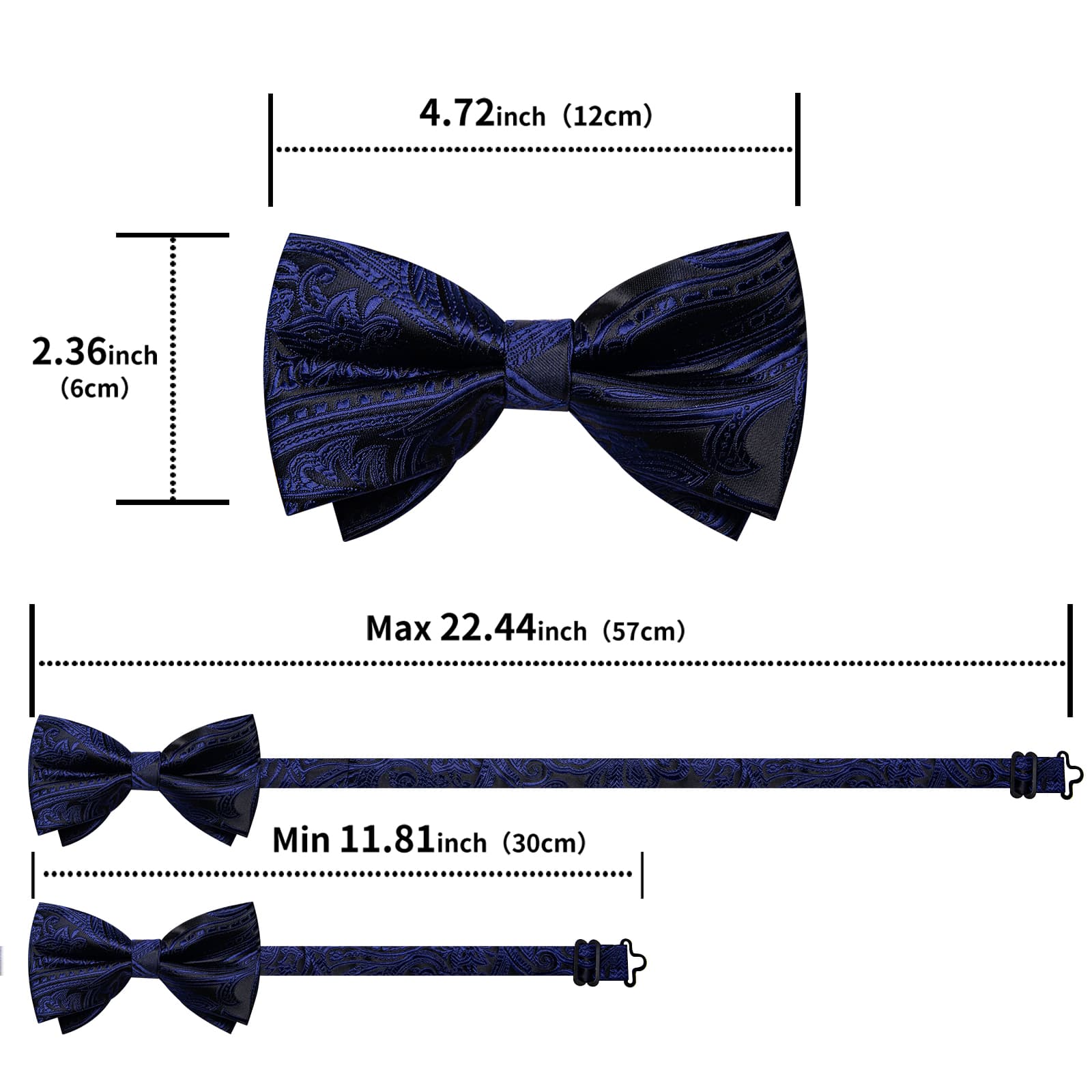 GentCrest Blue Paisley Bowtie Set - Image 5