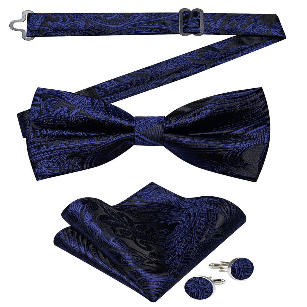 GentCrest Blue Paisley Bowtie Set - Image 4