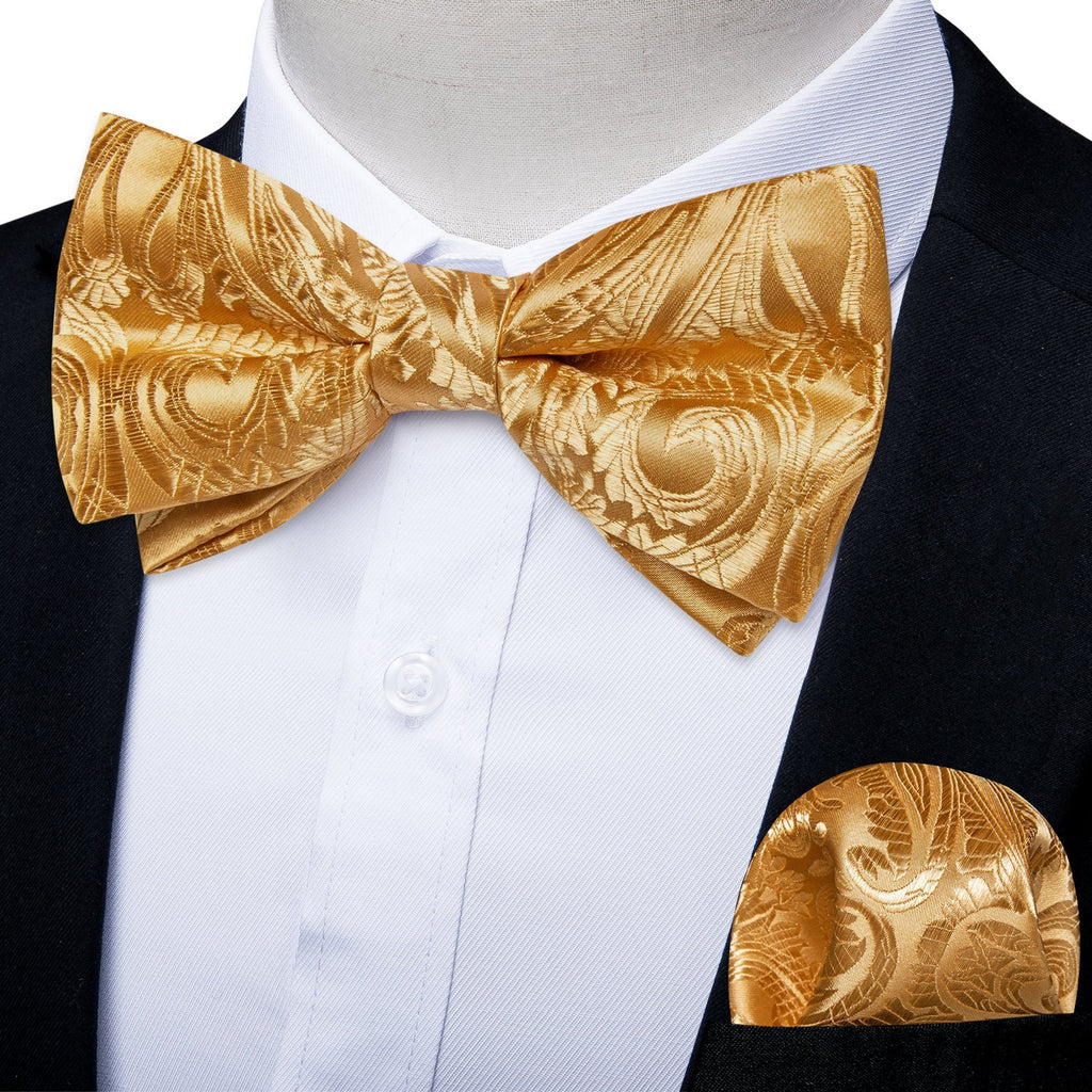GentCrest Gold Paisley Bowtie Set - Image 1