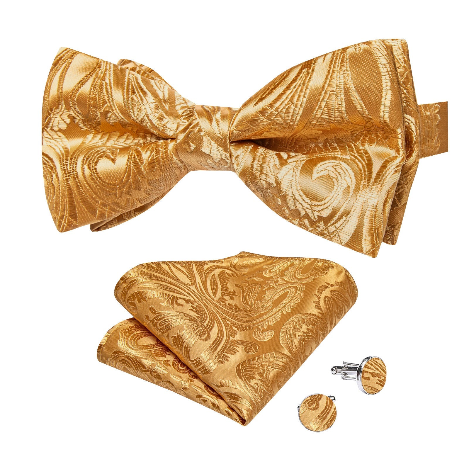 GentCrest Gold Paisley Bowtie Set - Image 2