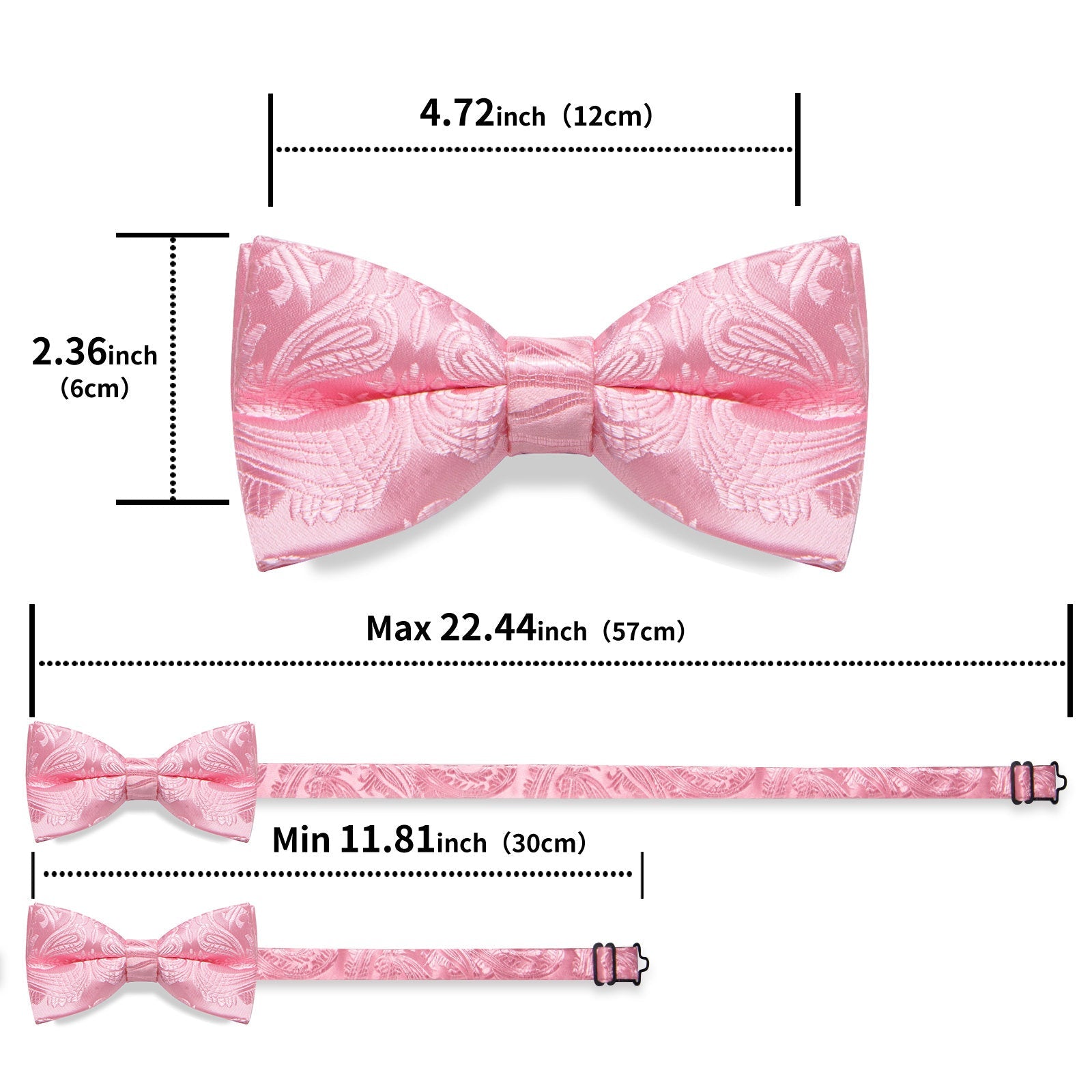 GentCrest Pink Paisley Bowtie Set - Image 6