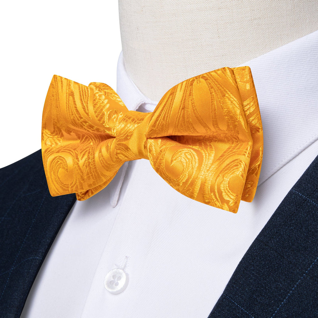GentCrest Orange Paisley Bowtie Set - Image 1