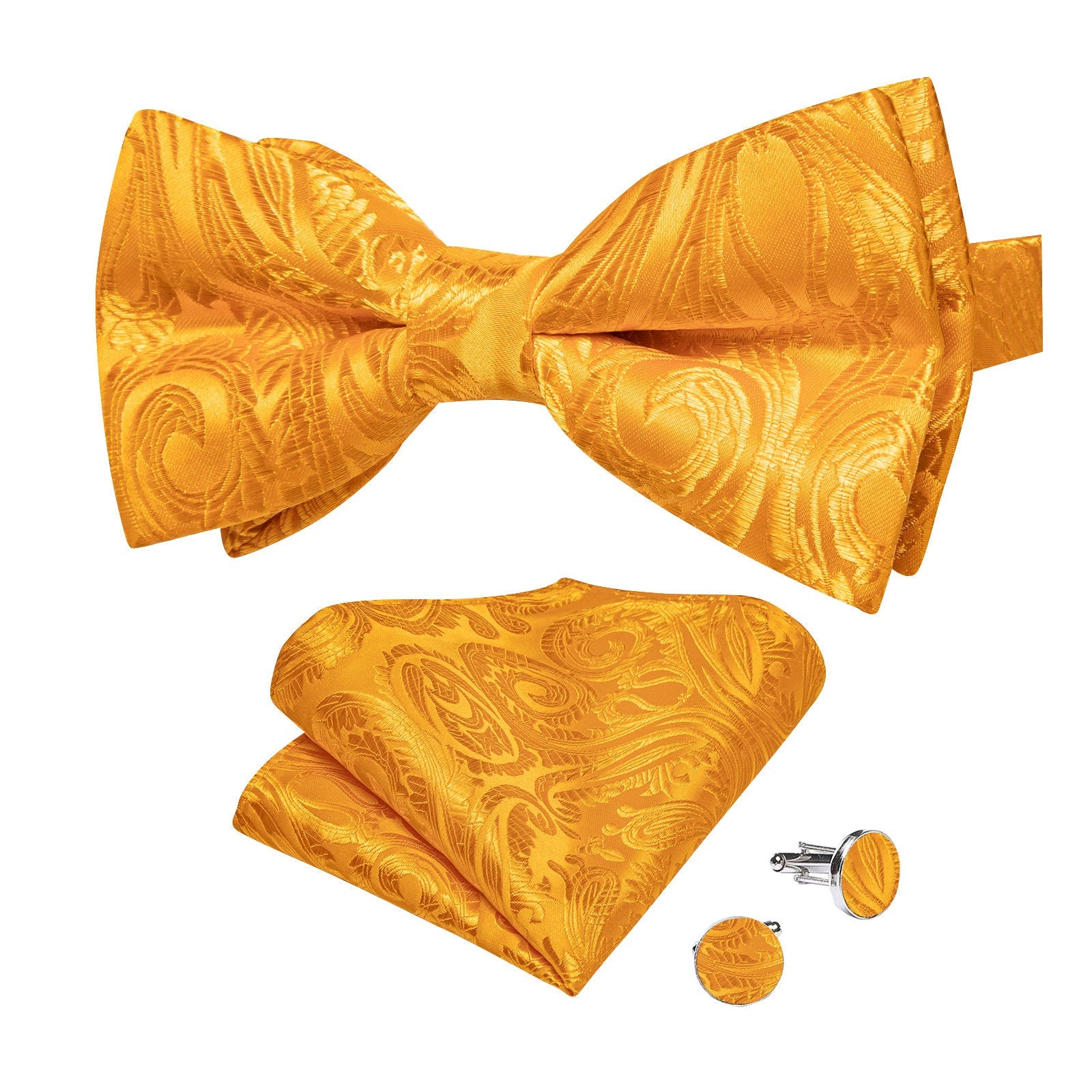 GentCrest Orange Paisley Bowtie Set - Image 2