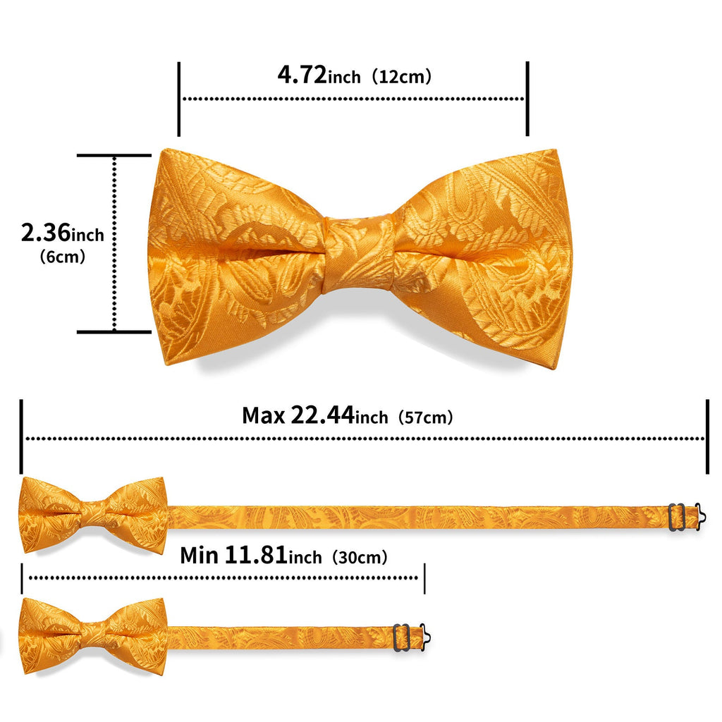 GentCrest Orange Paisley Bowtie Set - Image 7