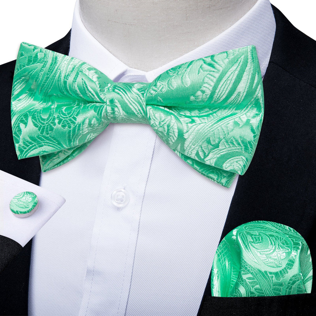 GentCrest Green Paisley Bowtie Set - Image 1
