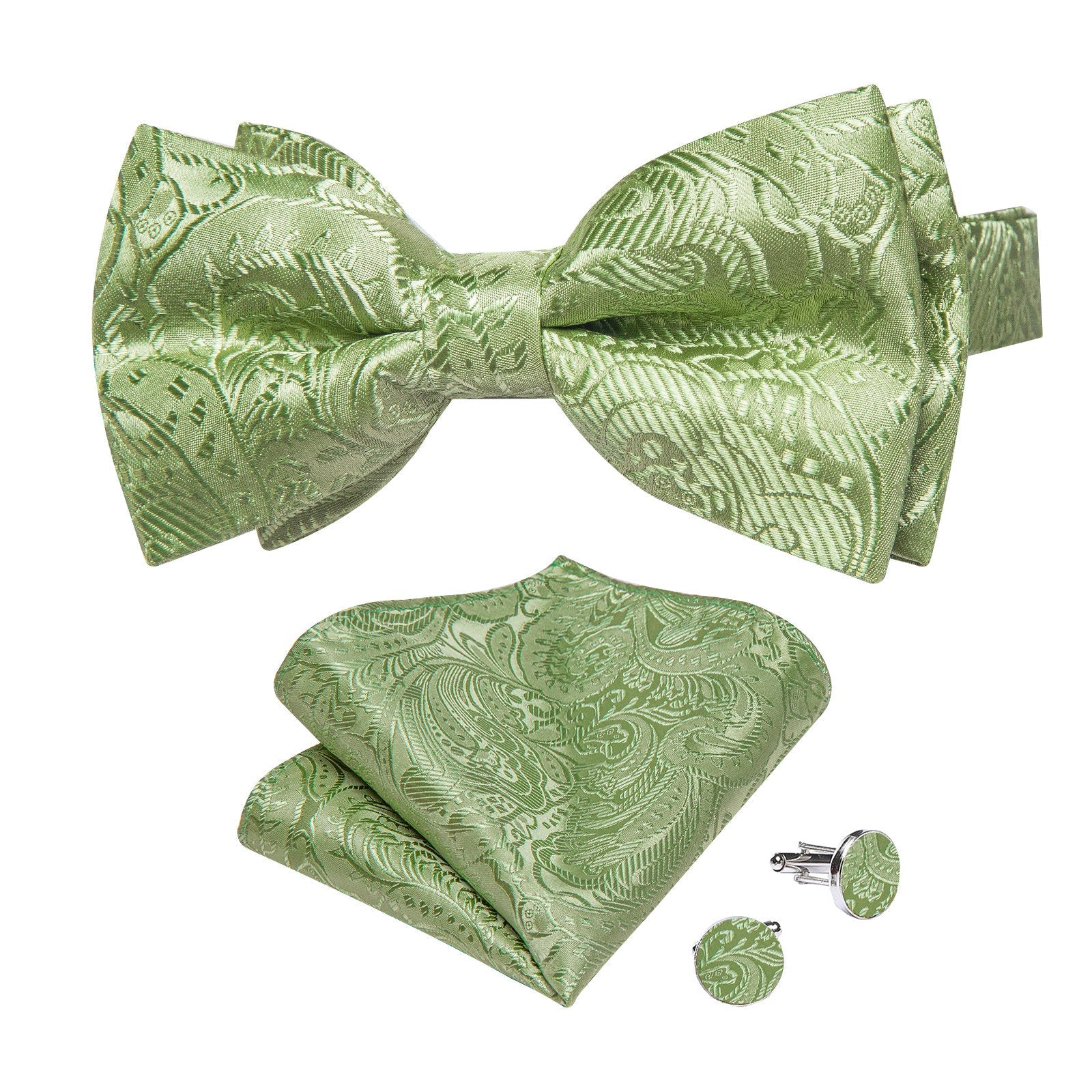 GentCrest Green Paisley Bowtie Set - Image 2