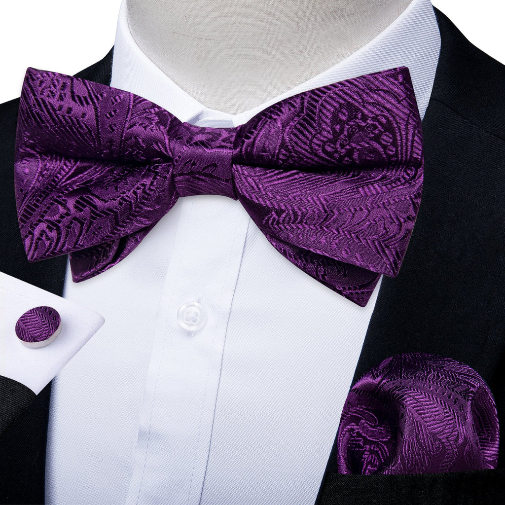 GentCrest Purple Paisley Bowtie Set - Image 1
