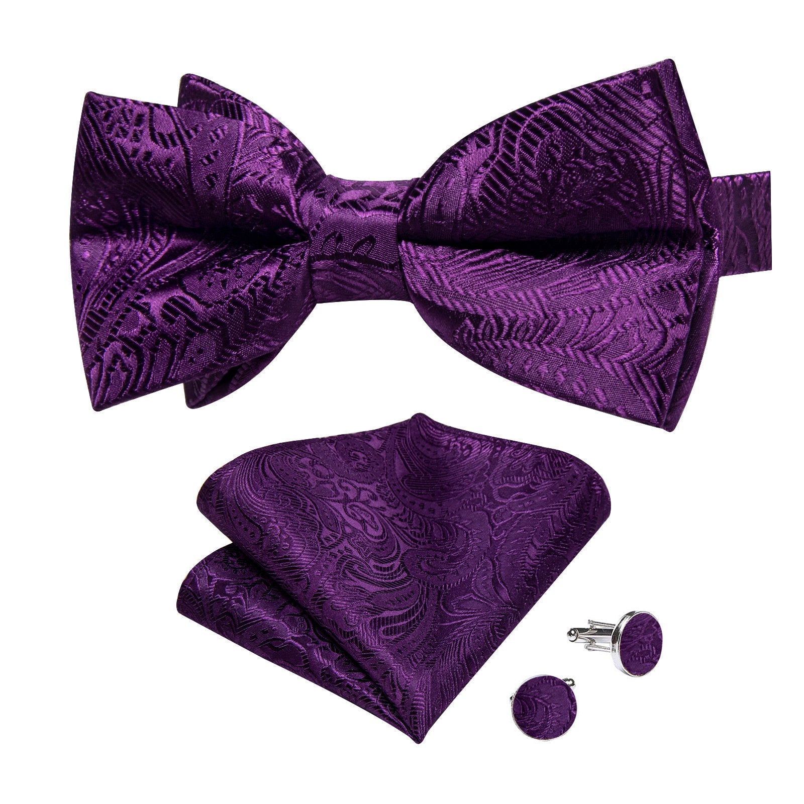 GentCrest Purple Paisley Bowtie Set - Image 3