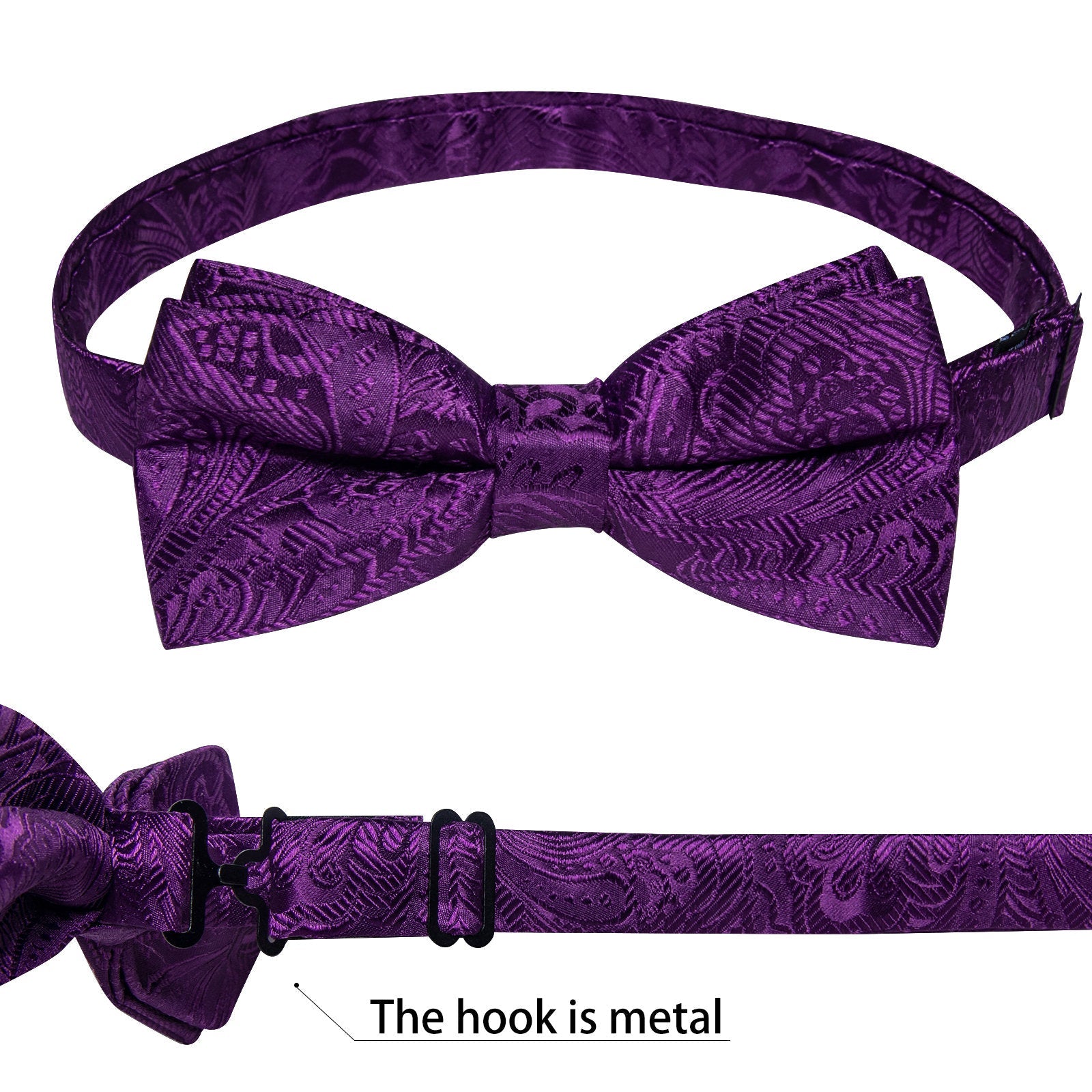 GentCrest Purple Paisley Bowtie Set - Image 4