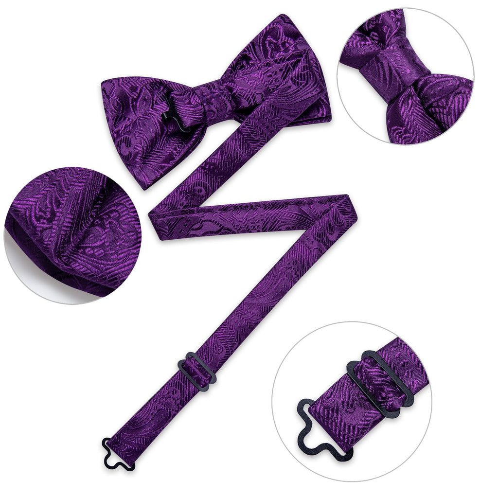 GentCrest Purple Paisley Bowtie Set - Image 5