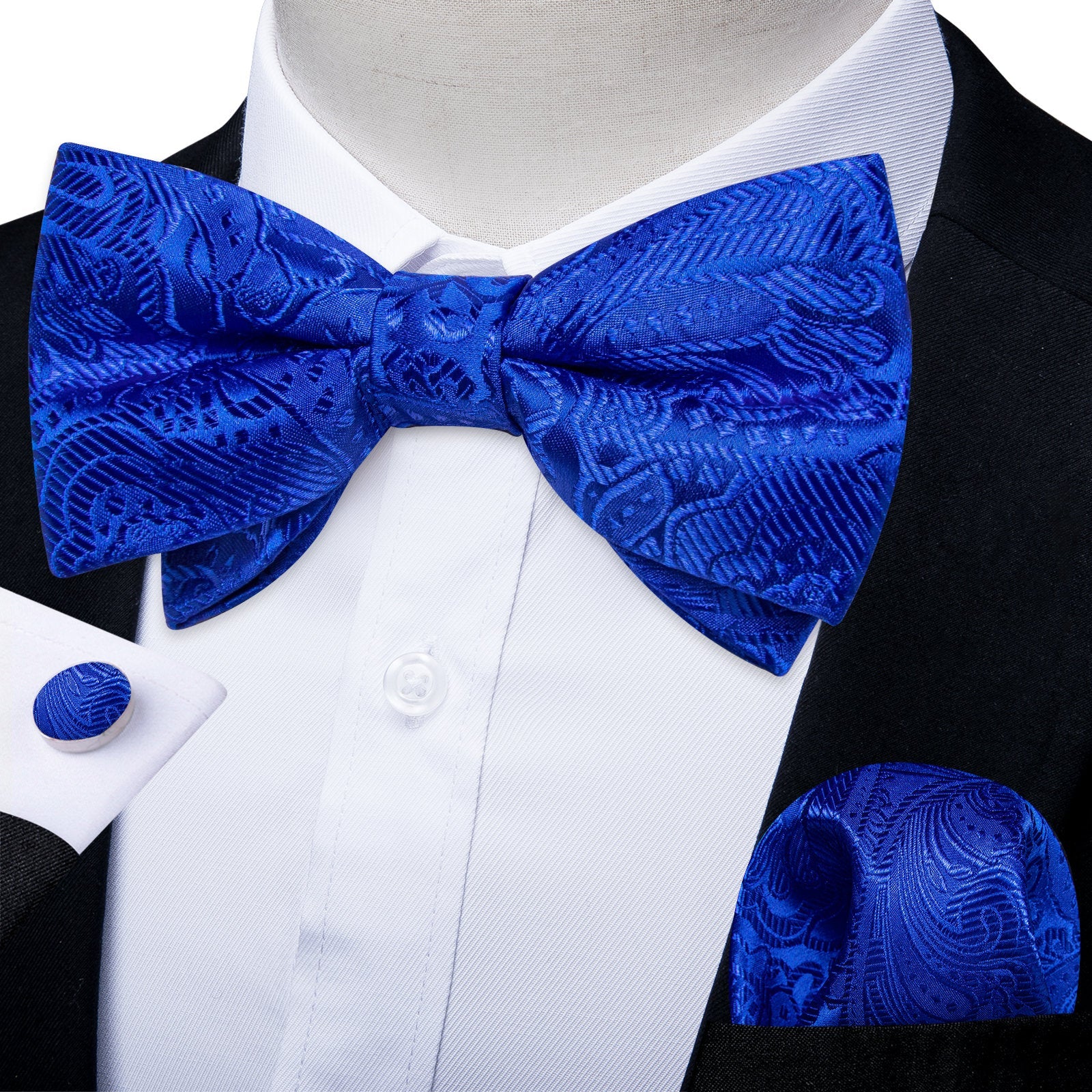 GentCrest Blue Paisley Bowtie Set - Image 1